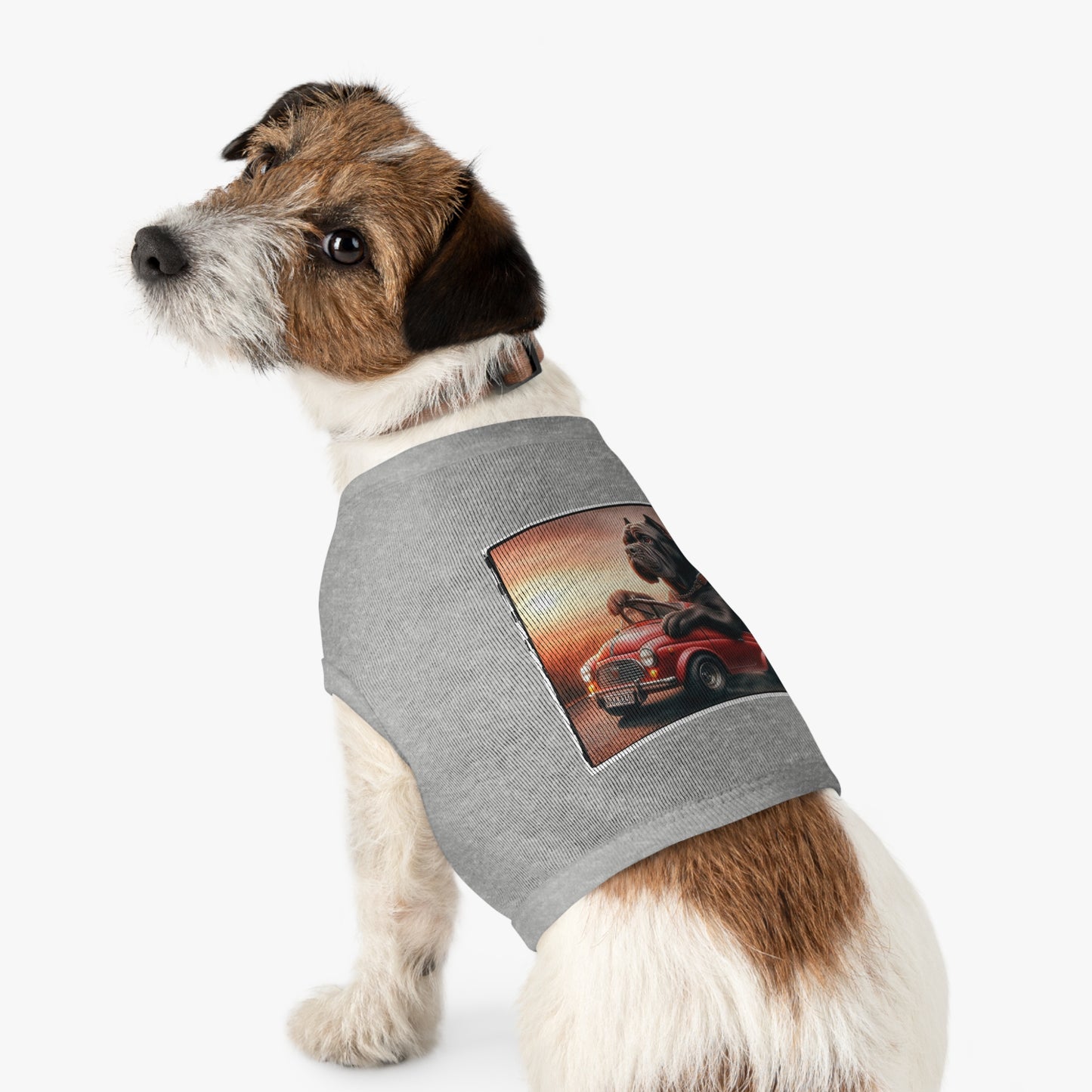 Wacky Pet Tank Top Cane Corso Dog In Small Car Pets Printify