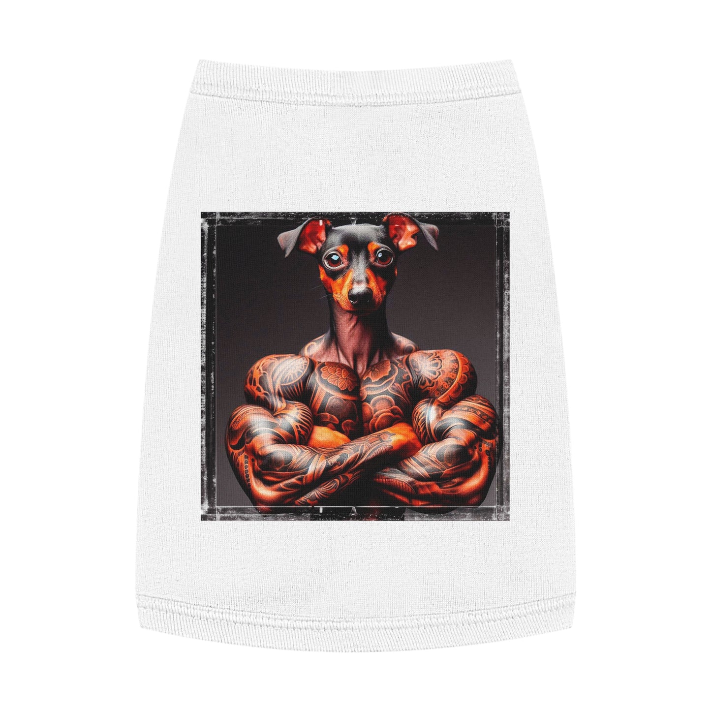 Dog Tank Top - Min Pin Tank Tops tiny muscles Pets Printify