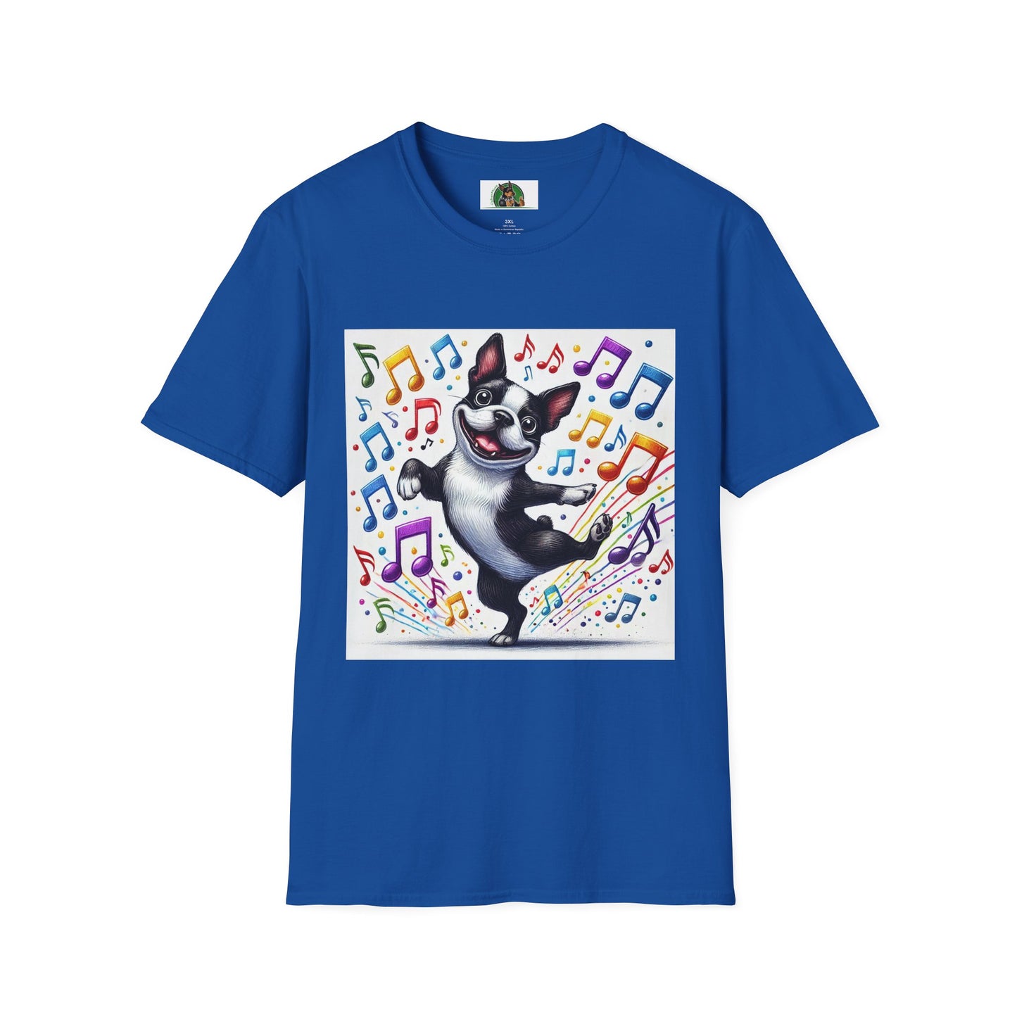 Boston Terrier Dancing Dog T-Shirt T-Shirt Printify XS Royal