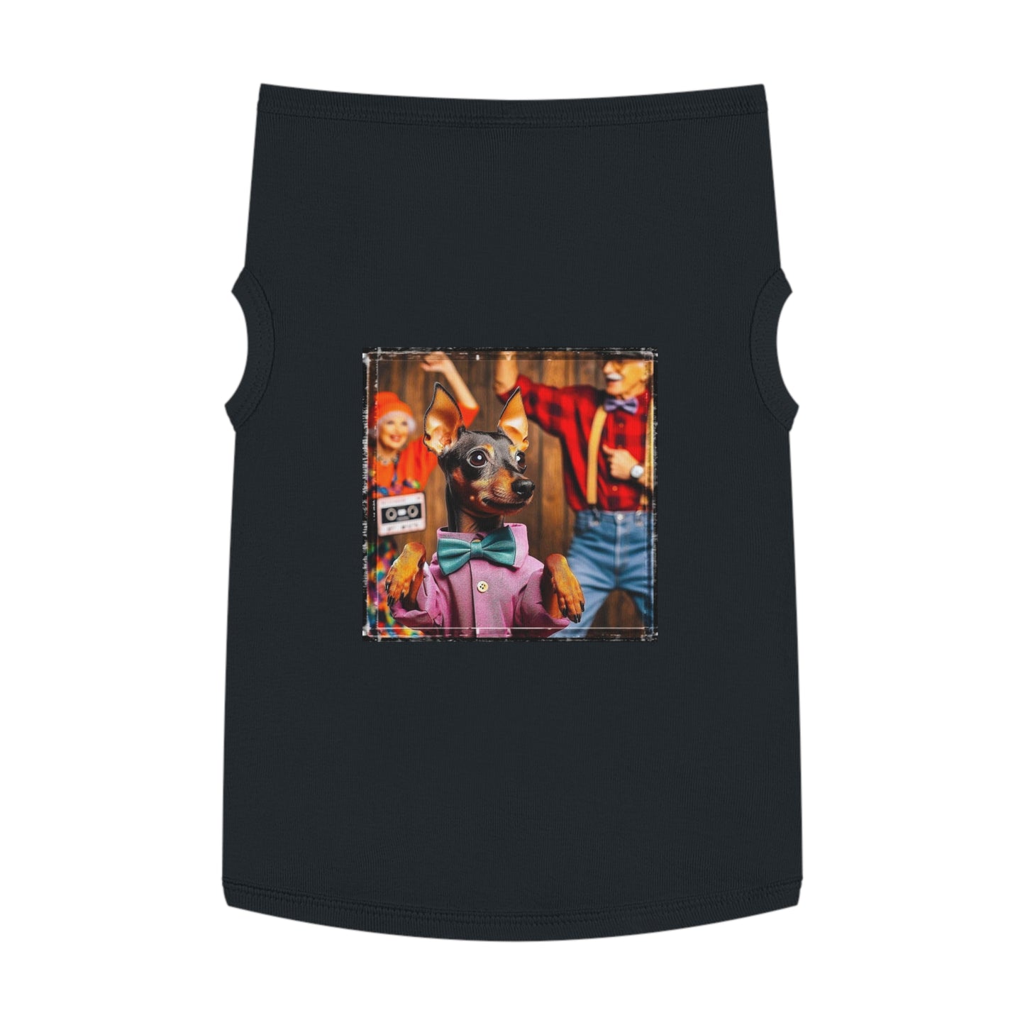 Min Pin Tank Tops party animal Pets Printify XL Black