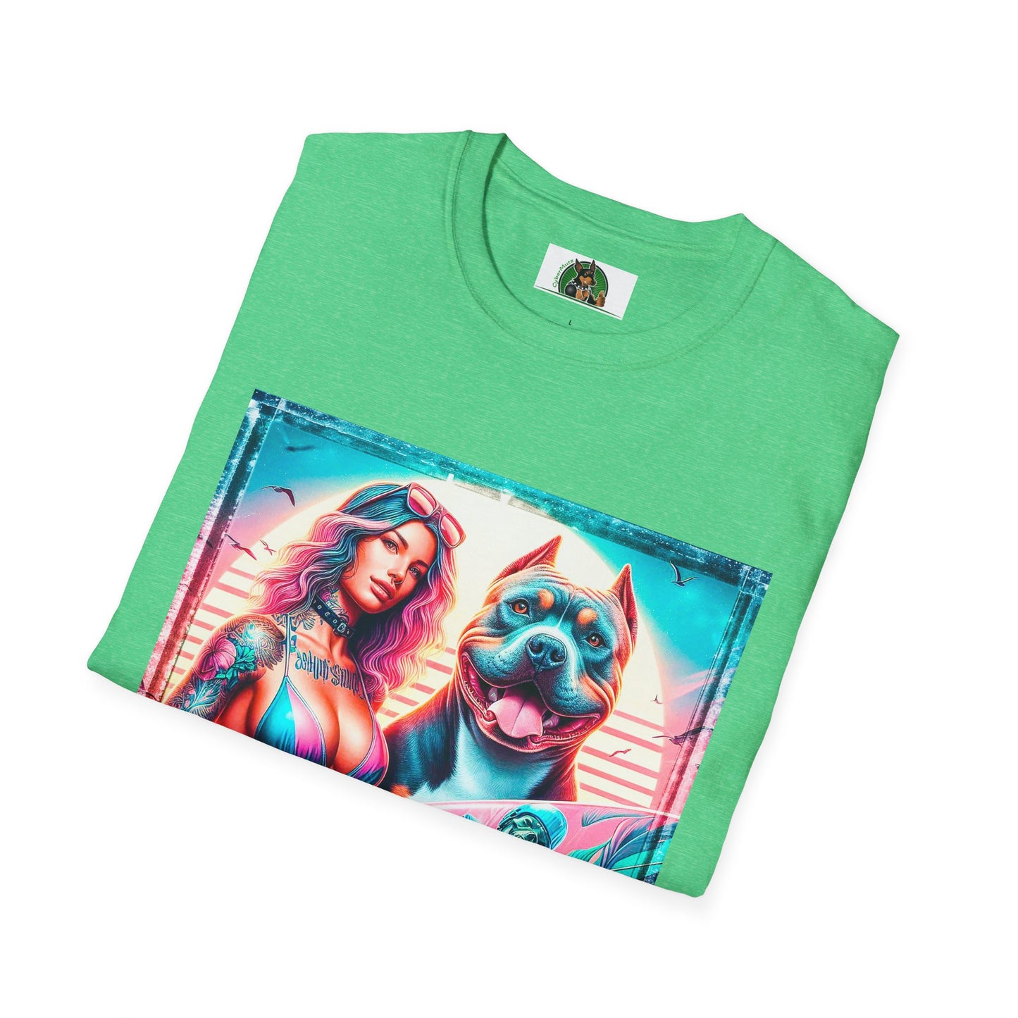 Pit Bull surfer and girl