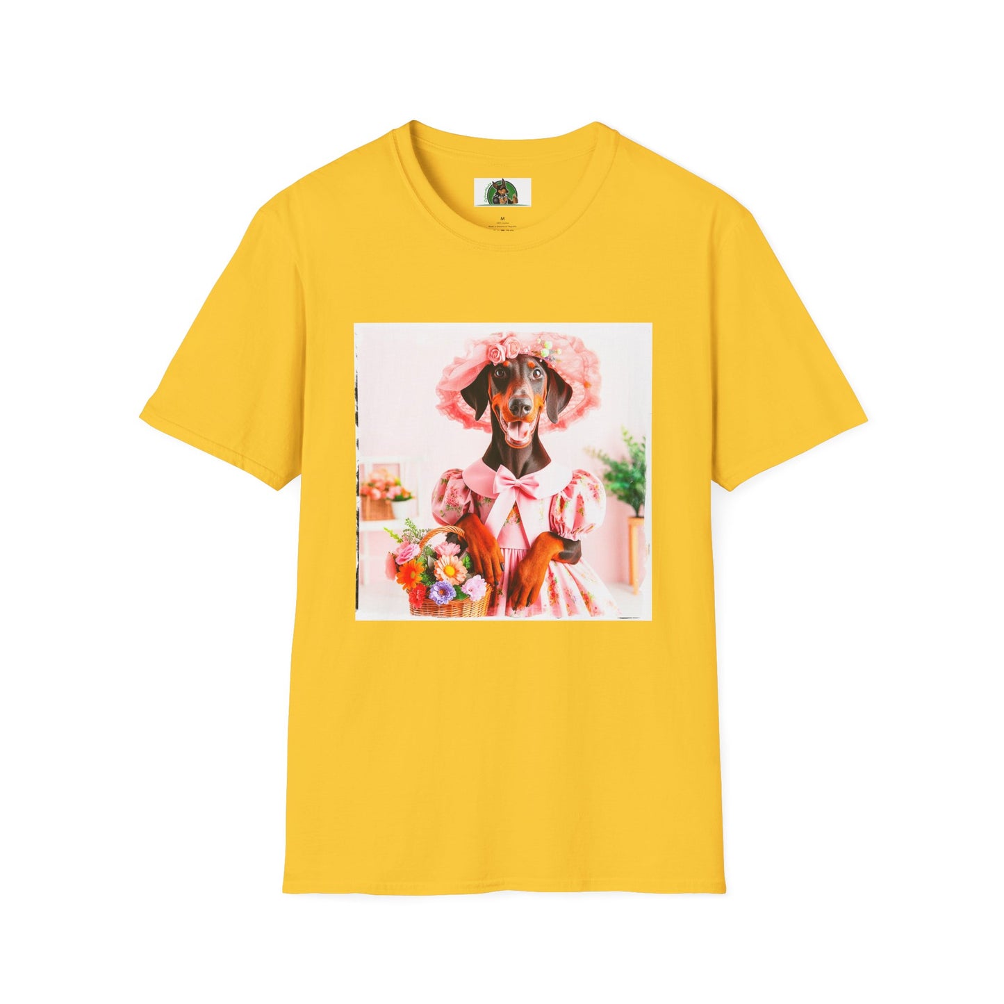 Doberman easter t shirt T-Shirt Printify S Daisy