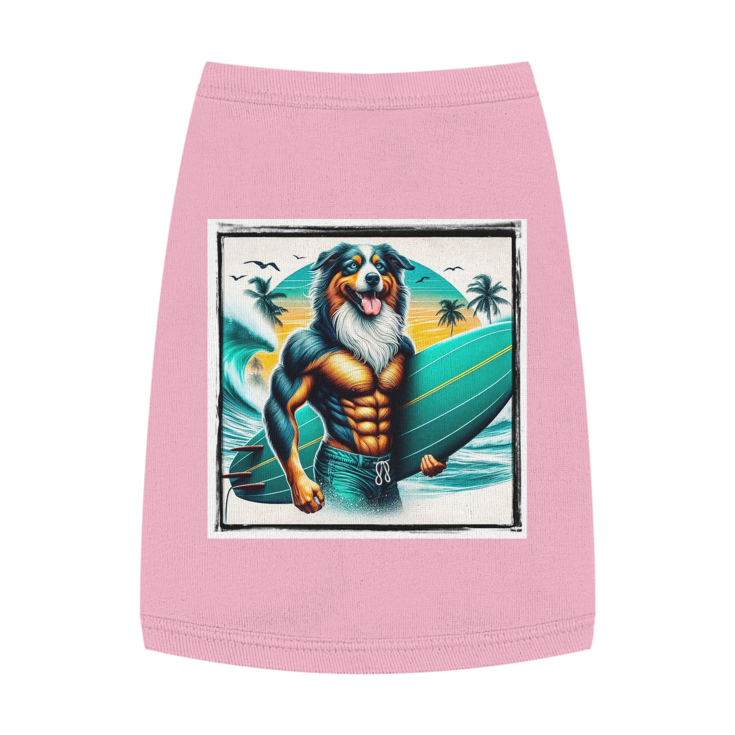 Pet Tank Top Australian Shepherd Pets Printify M Pink