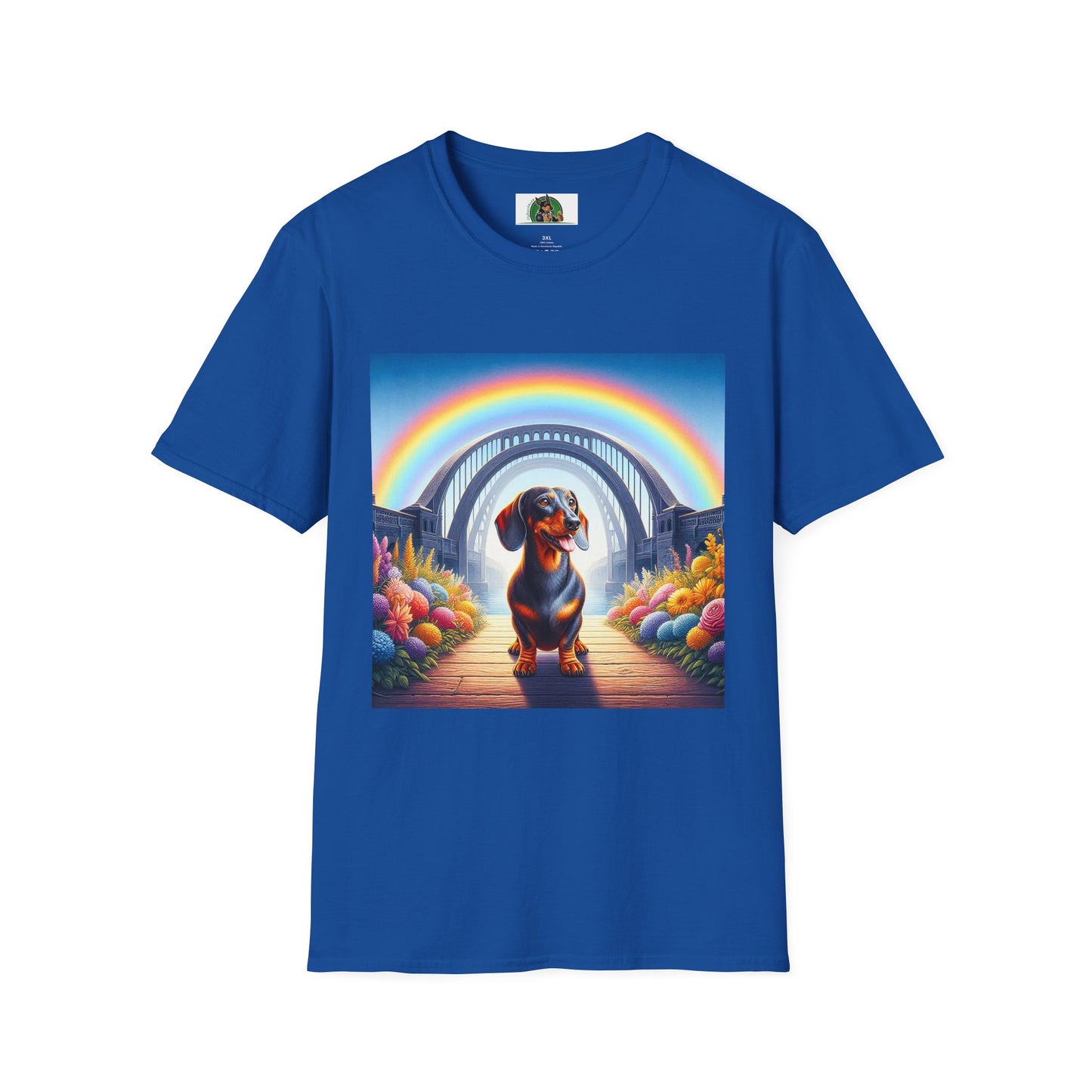 Dachshund rainbow bridge t shirt T-Shirt Printify Royal S