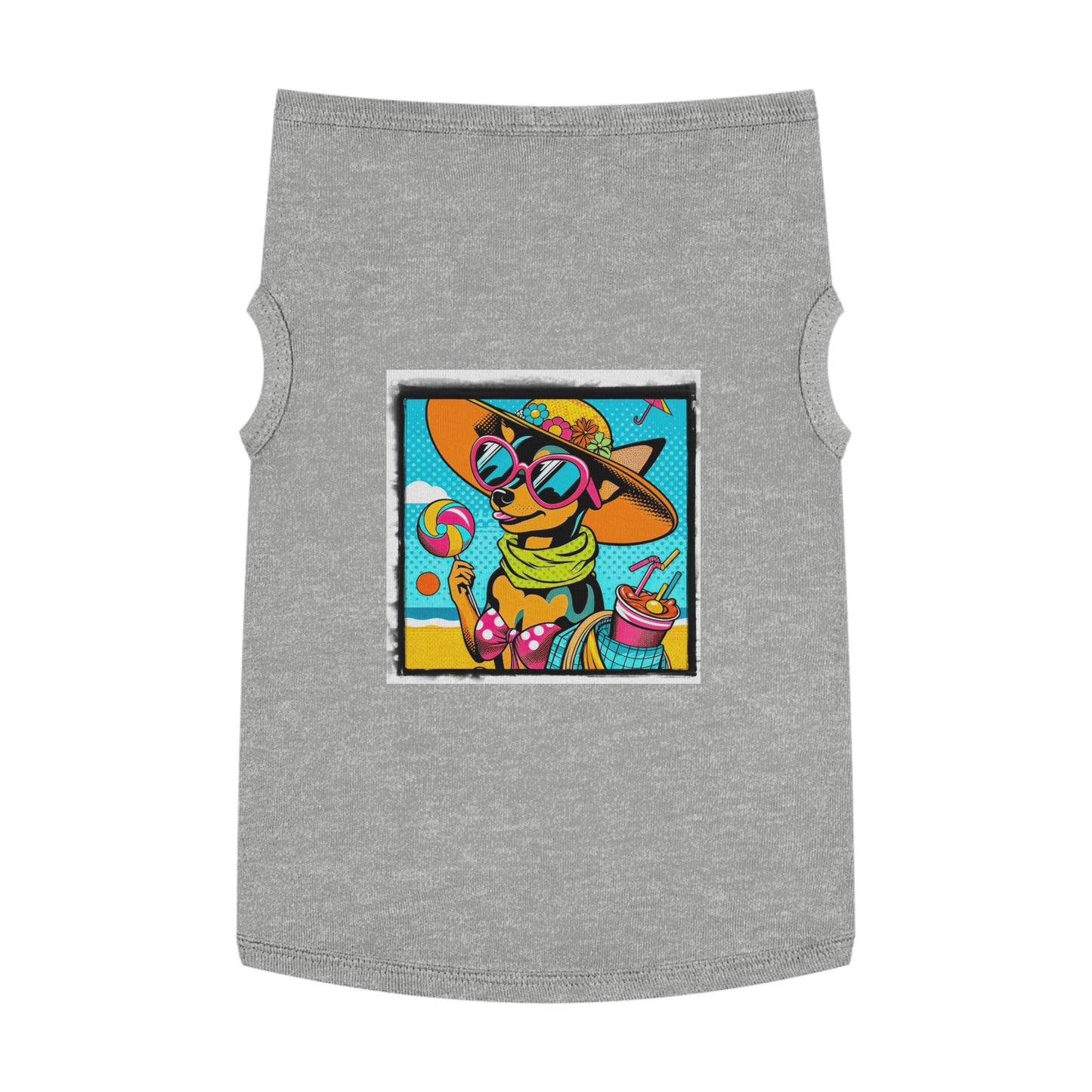 Min Pin Tank Tops beach babe Pets Printify XL Heather