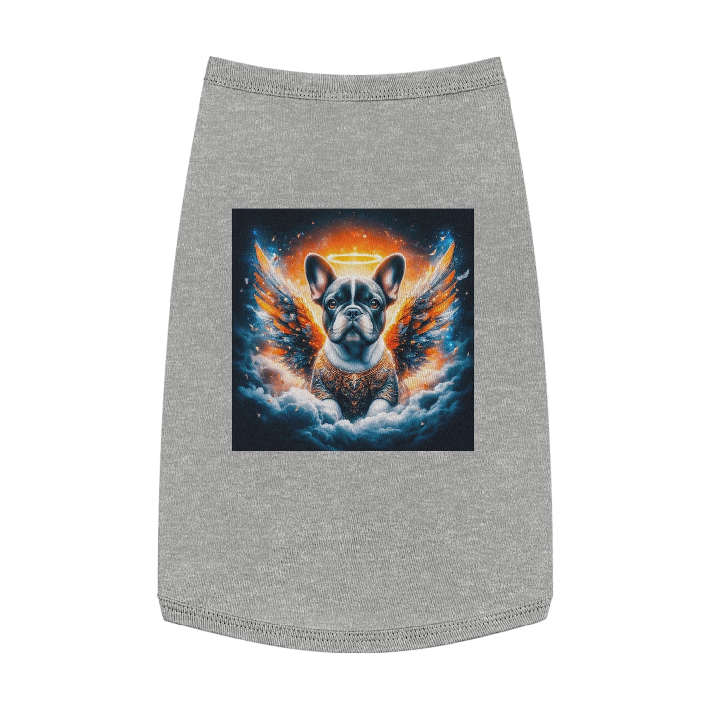 Pet Tank Top French Bulldog heaven and clouds t shirt Pets Printify L Heather
