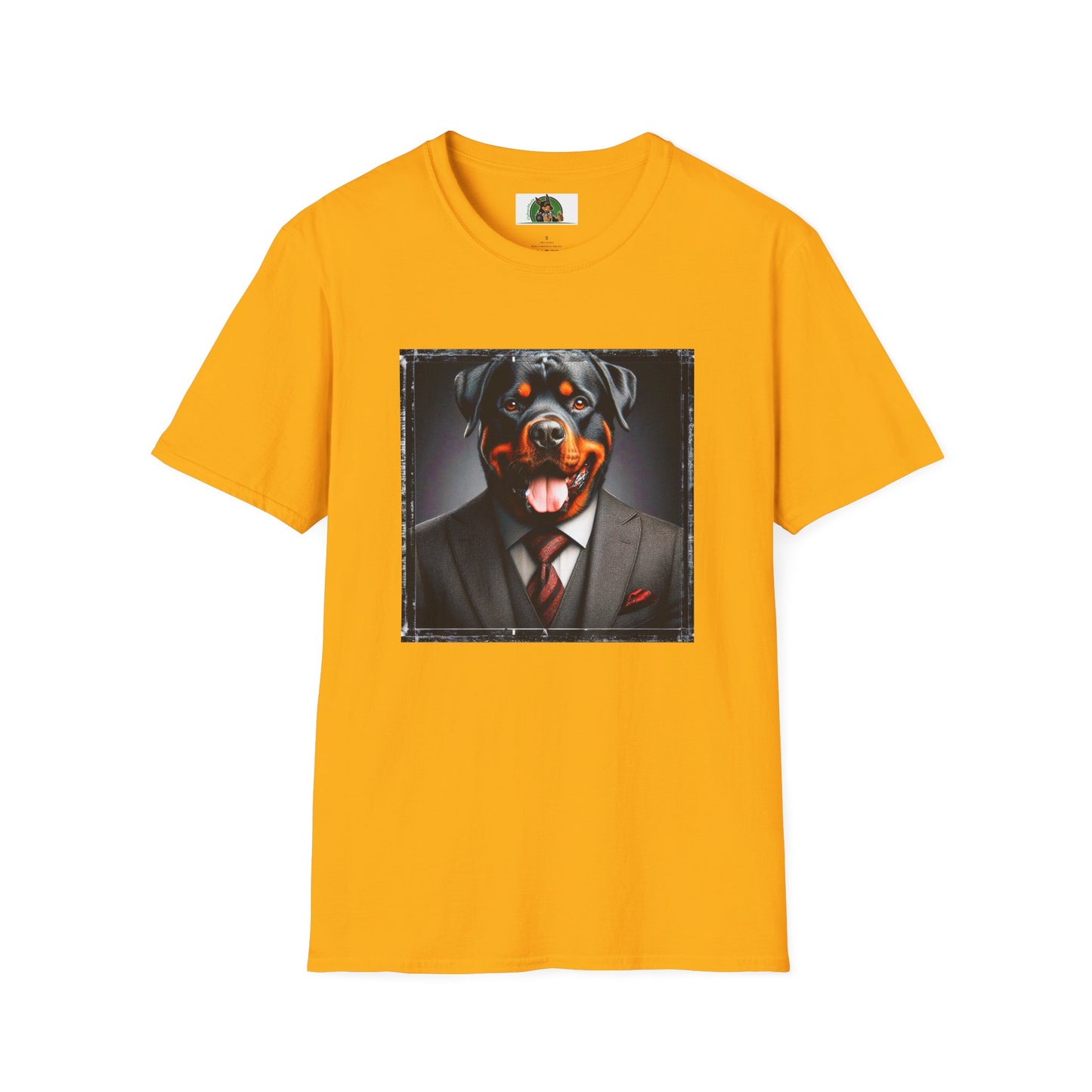 Rottweiler nice suit shirt T-Shirt Printify S Gold