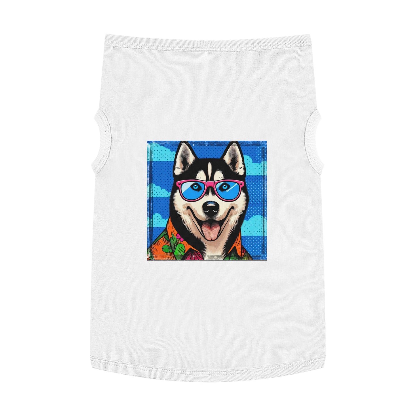 Pet Tank Top Husky cool guy Pets Printify XL White