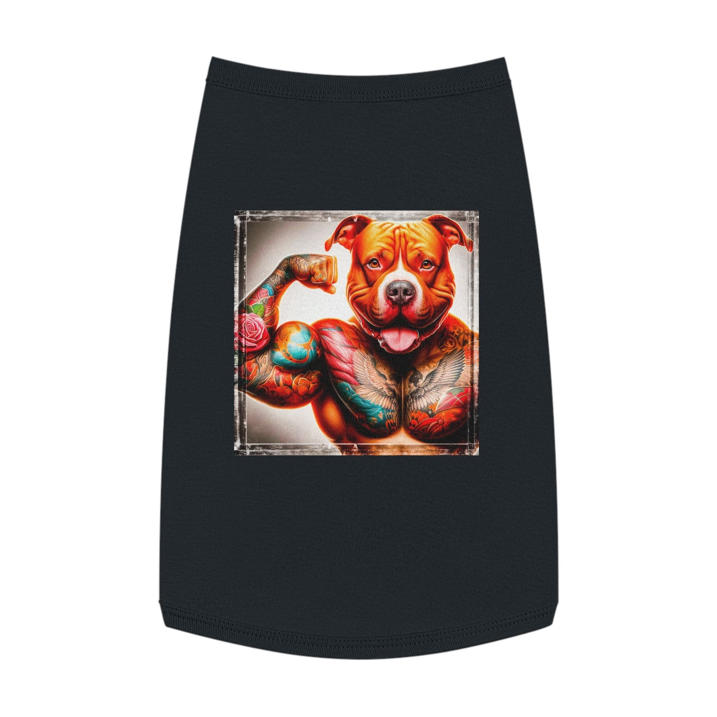 Pet Tank Top Pit Bull arm muscles Pets Printify L Black
