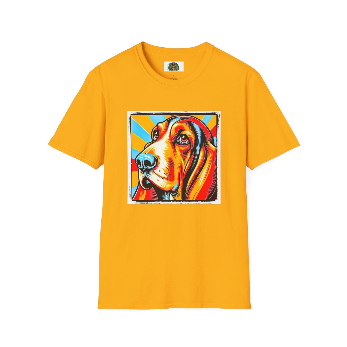 Basset Hound Pop Art 2 T-Shirt Printify S Gold