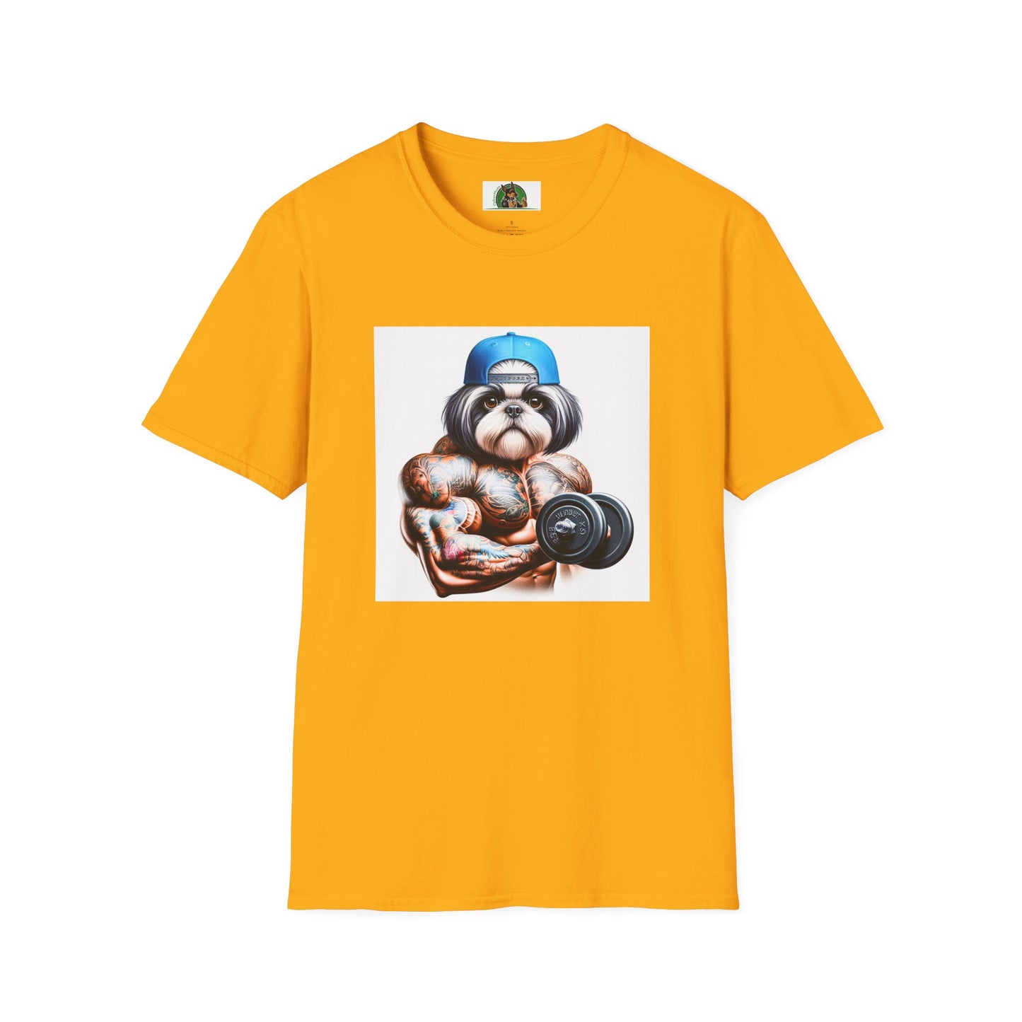 Shih Tzu gym rat shirt T-Shirt Printify S Gold