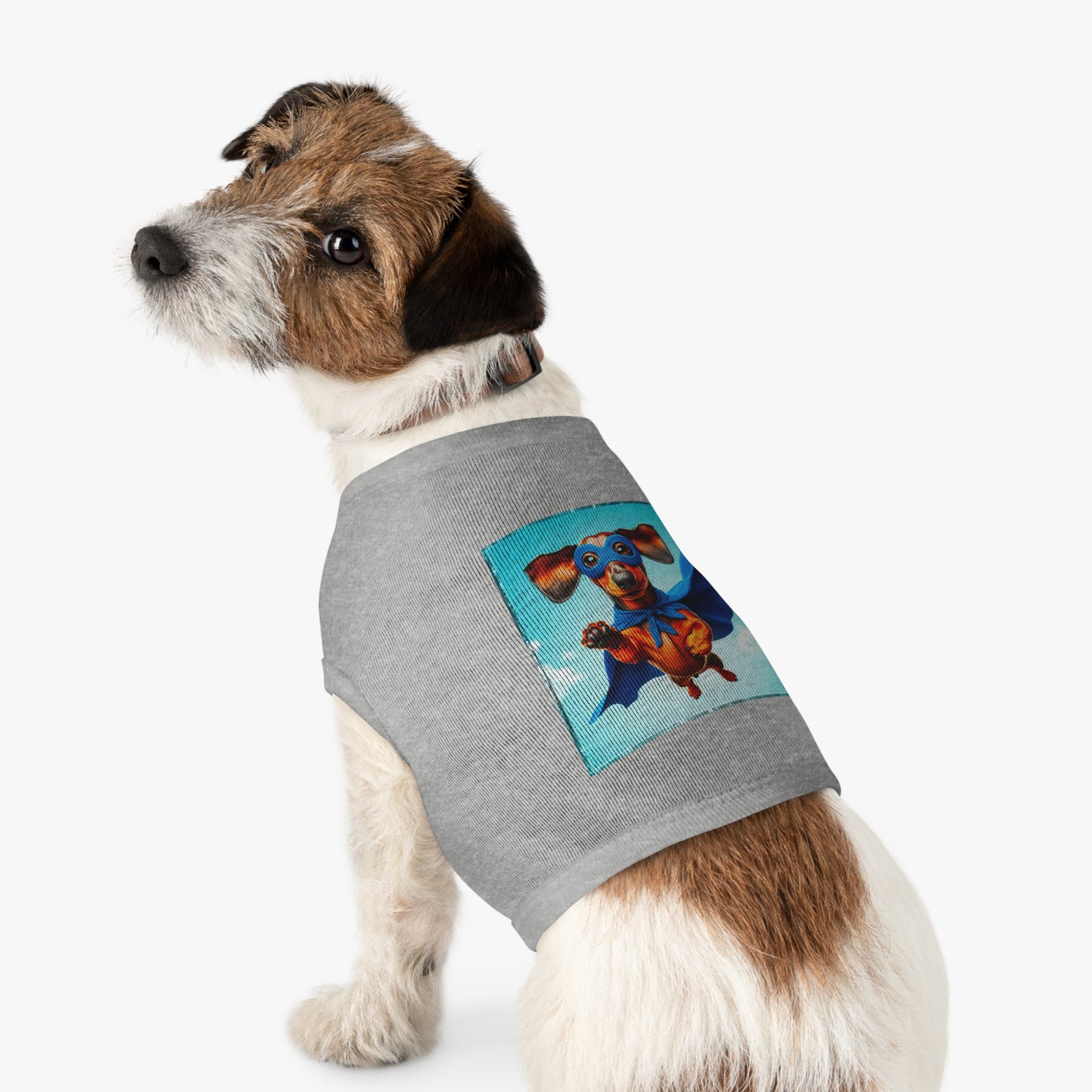 Pet Tank Top Dachshund flying high t shirt Pets Printify
