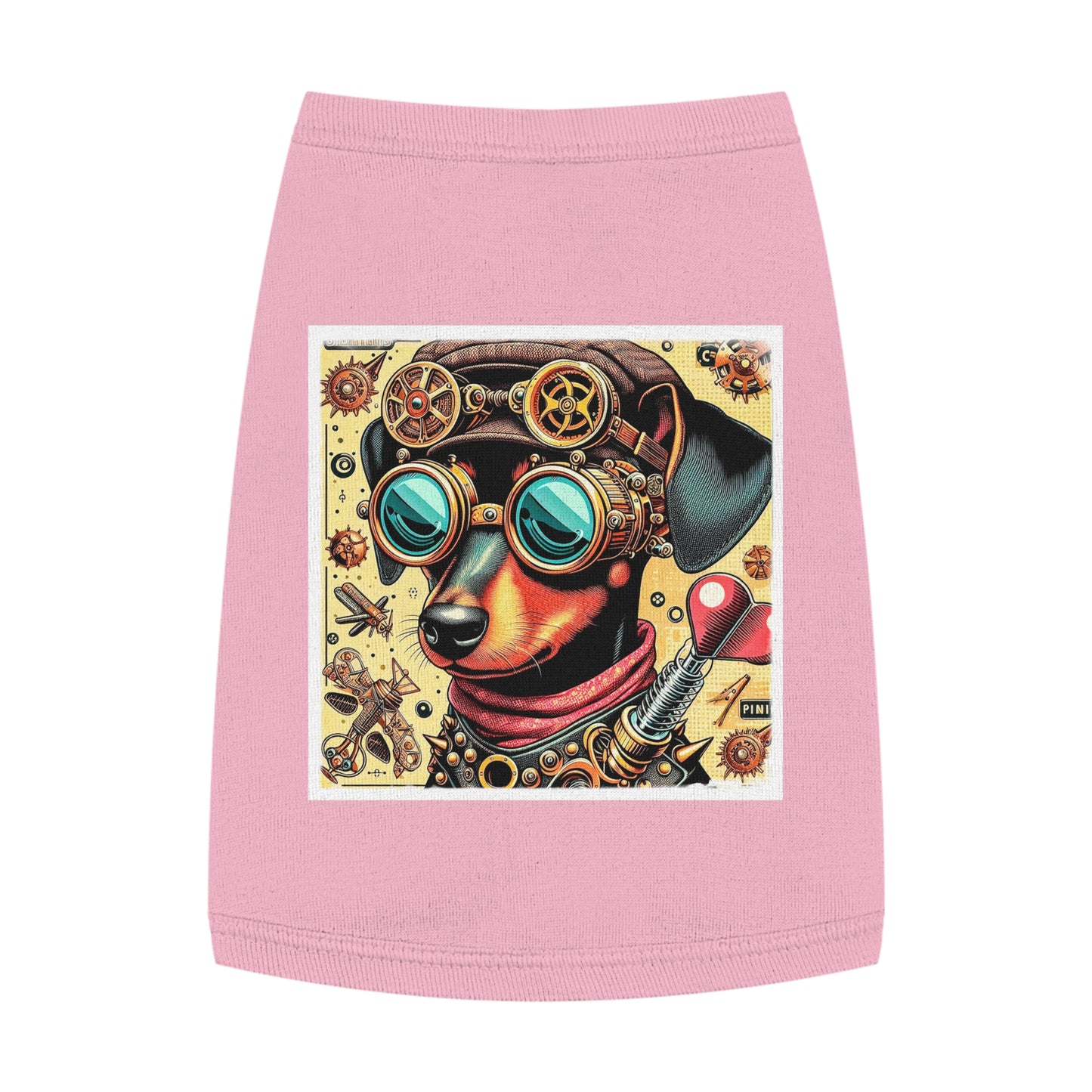 - Min Pin Tank Tops Steam punk puppy Pets Printify M Pink