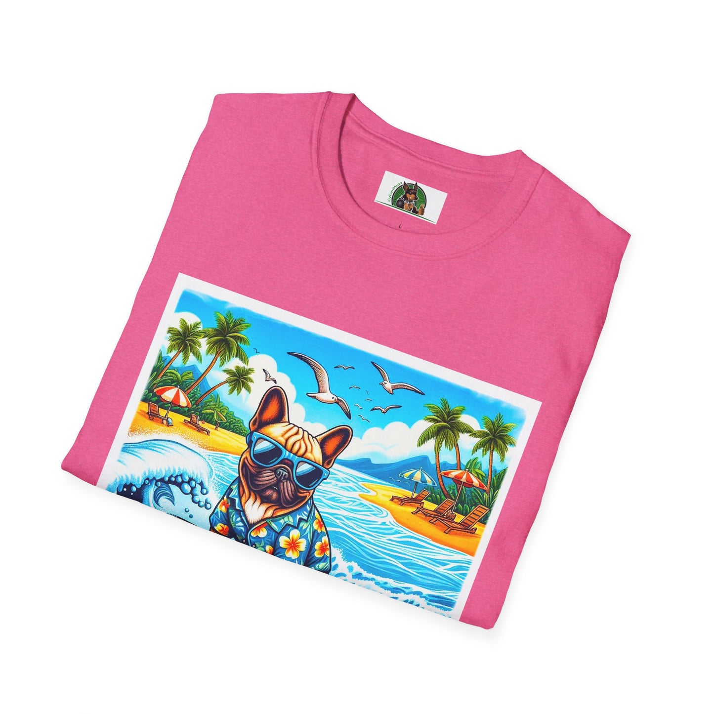 French Bulldog Hawaiian beach t shirt
