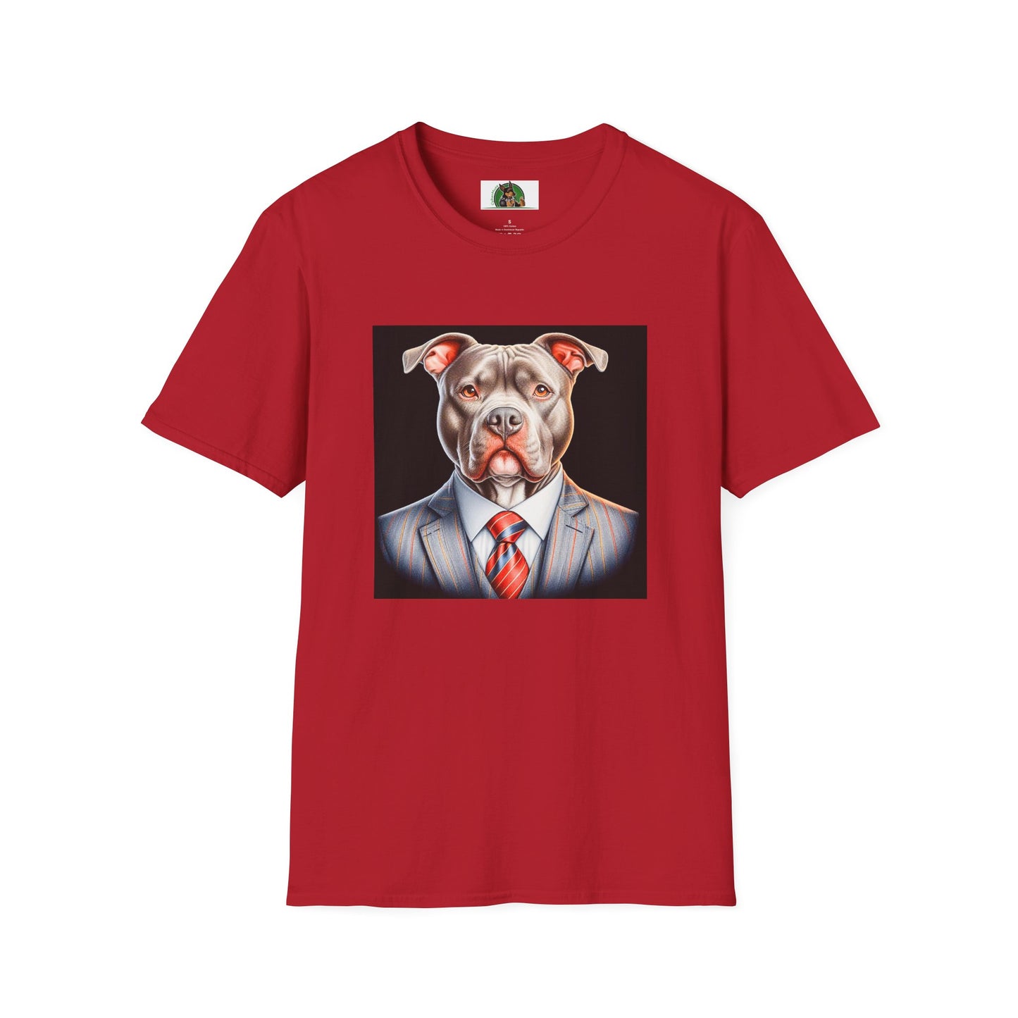 Pit Bull professional business man shirt T-Shirt Printify S Cherry Red