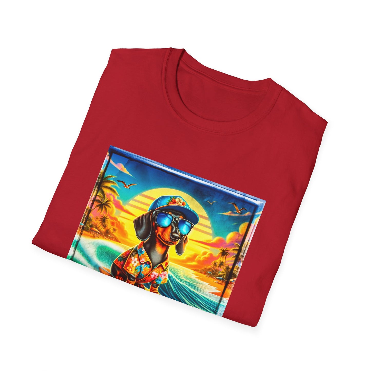 Dachshund surfing t shirt
