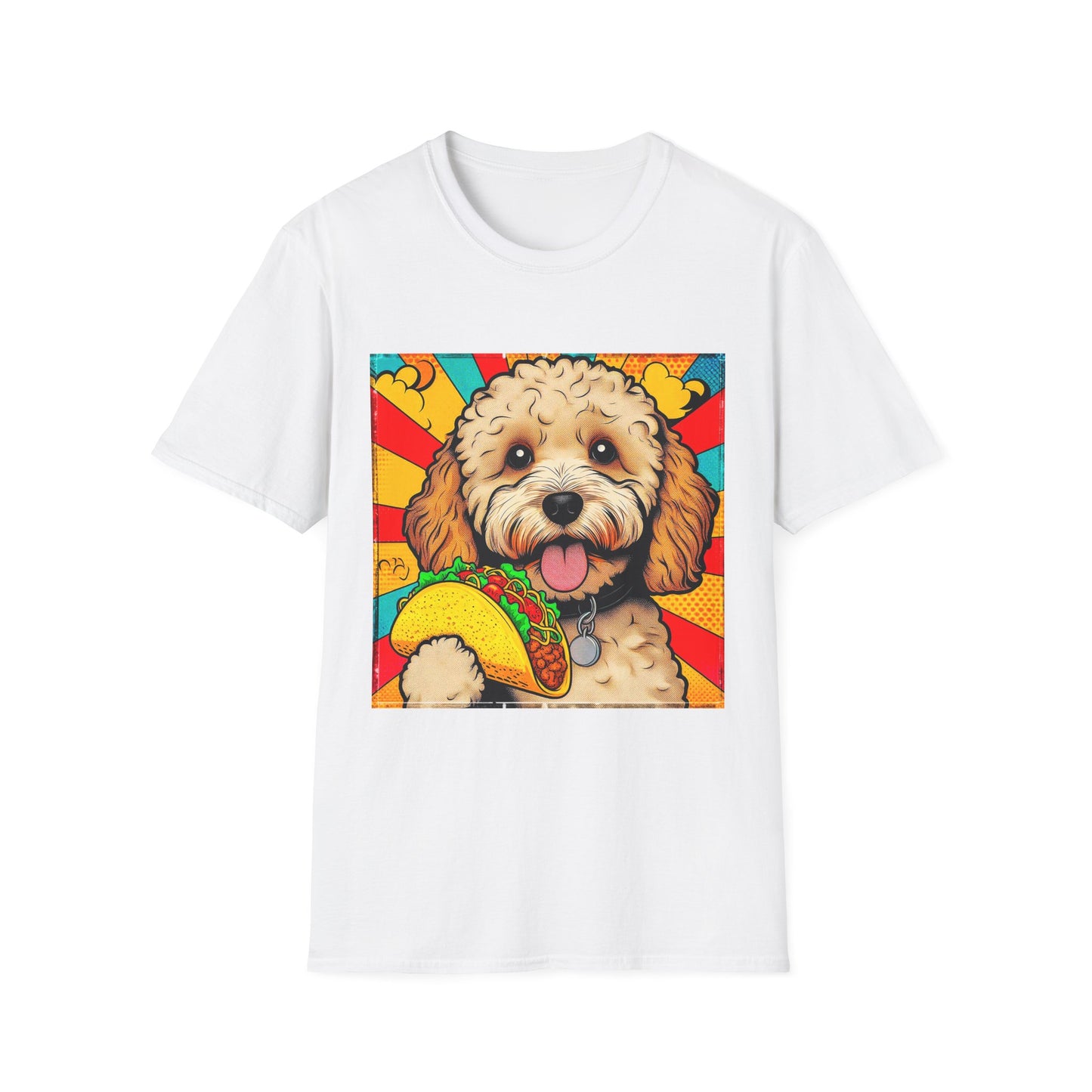 CockerPoo taco eating t shirt T-Shirt Printify XS White