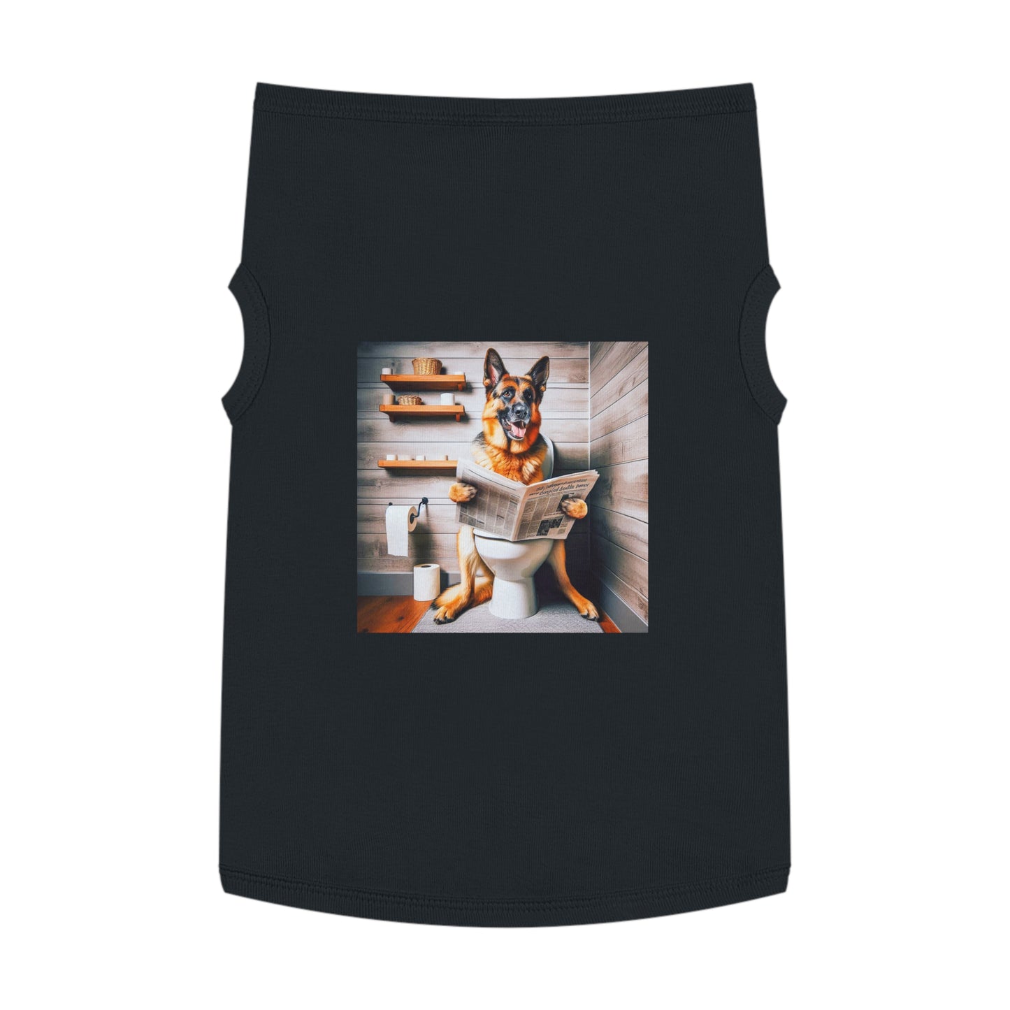 German Shepherd bathroom shirt Pets Printify XL Black