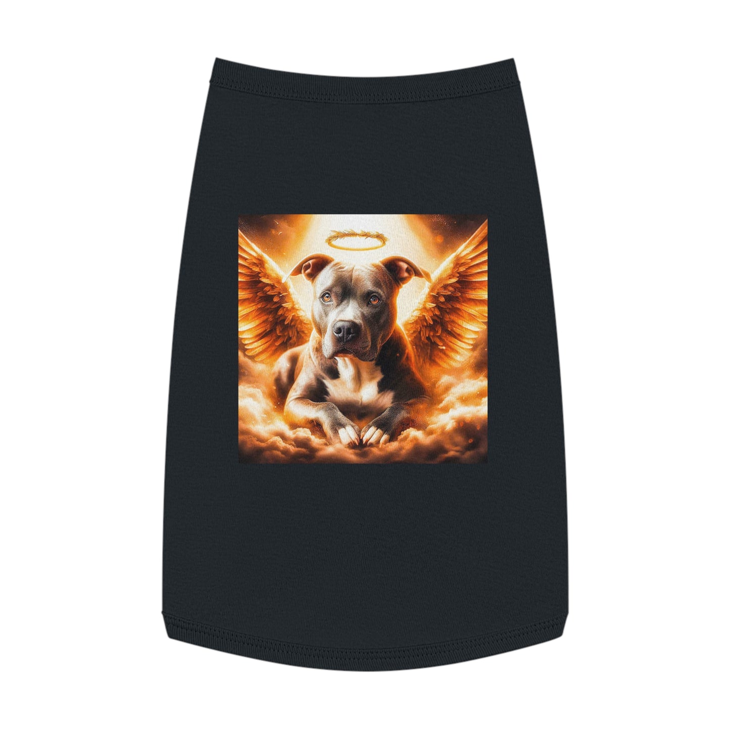 Pet Tank Top Pit Bull glowing Angel Pets Printify L Black