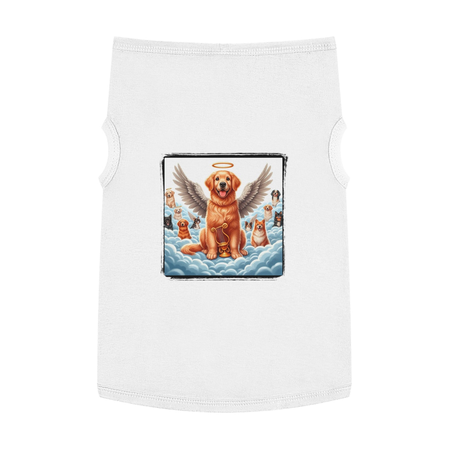 Golden Retriever tank top puppy heaven Pets Printify XL White