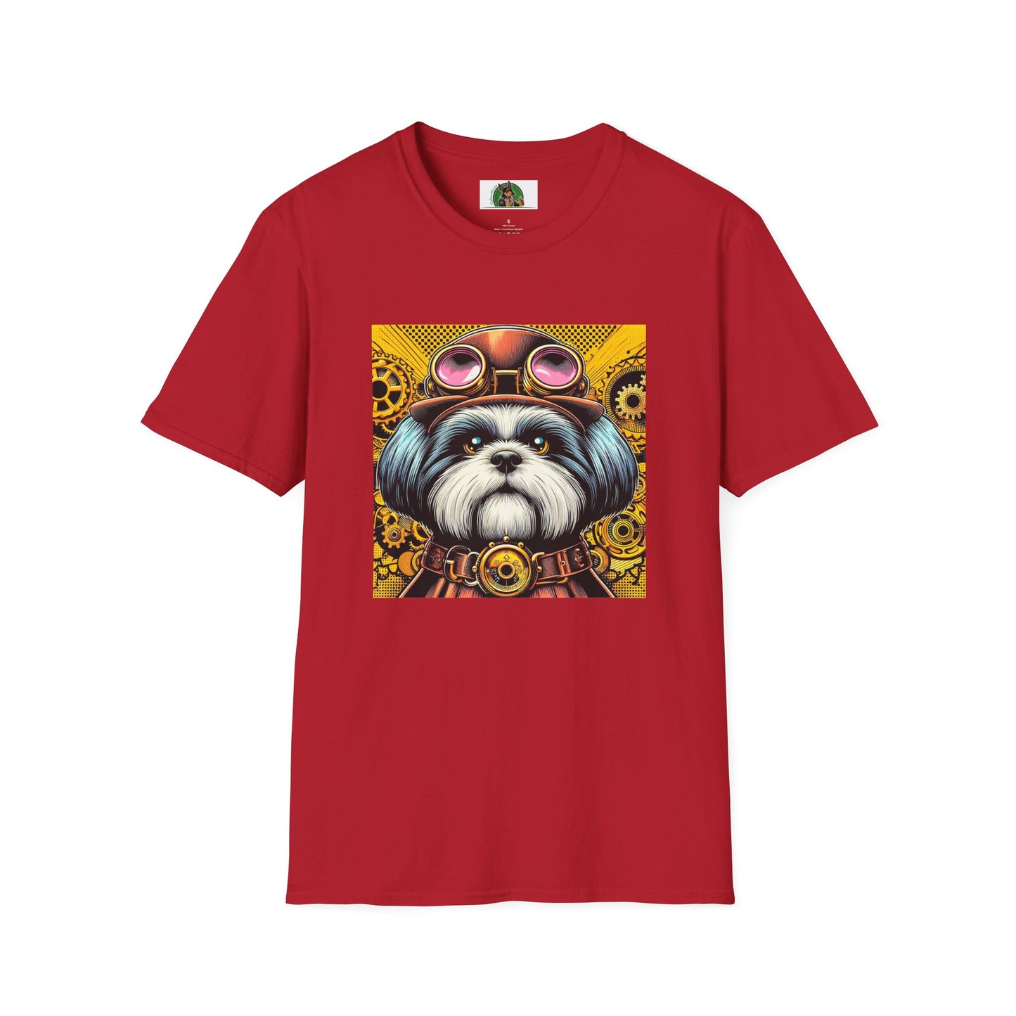 Shih Tzu steam punk T-Shirt Printify S Cherry Red