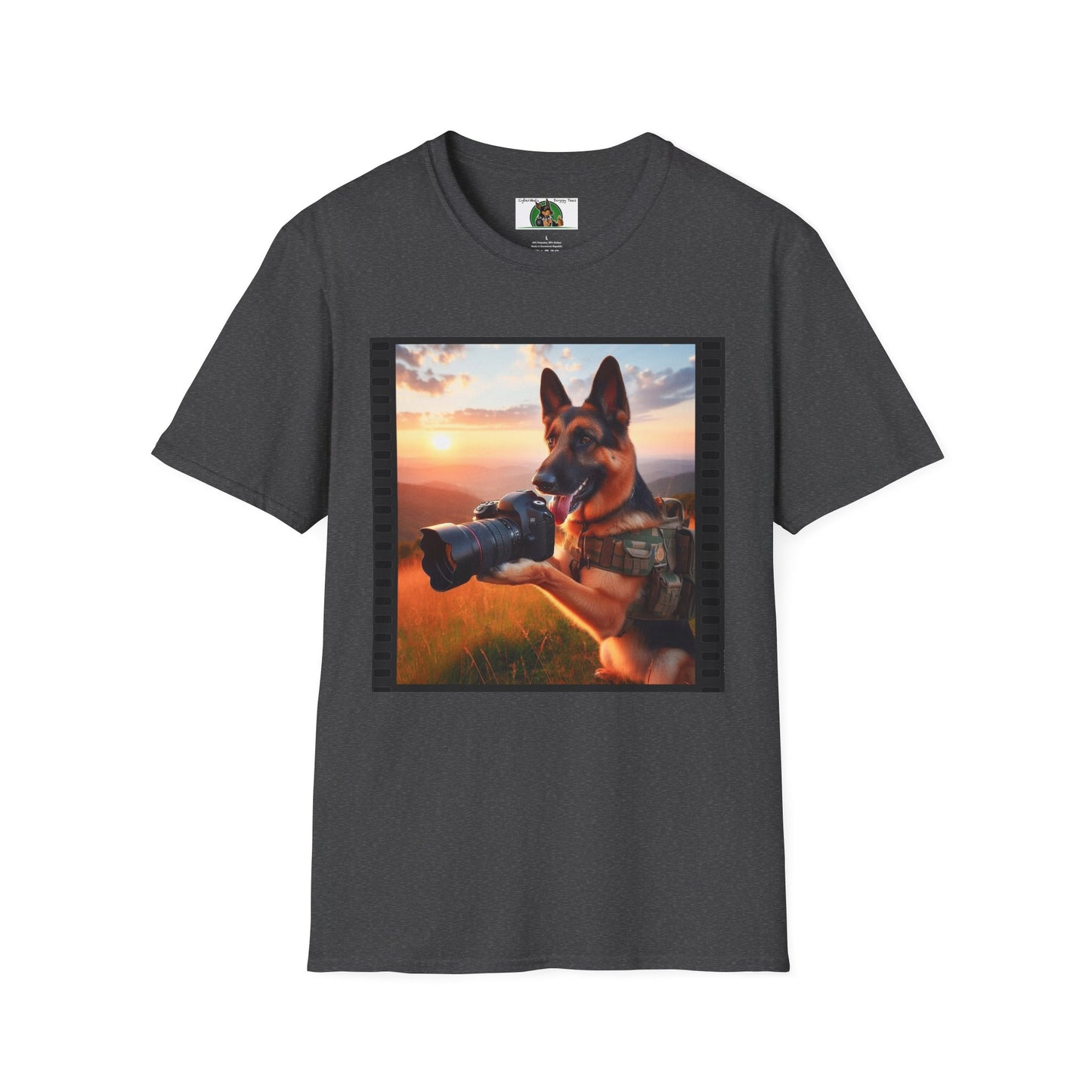 German Shepherd Dog Photographer Unisex Softstyle T-Shirt T-Shirt Printify S Dark Heather