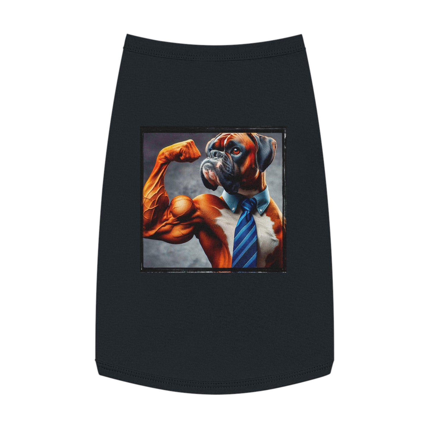 Pet Tank Top Boxer Dog Flexing Pets Printify L Black