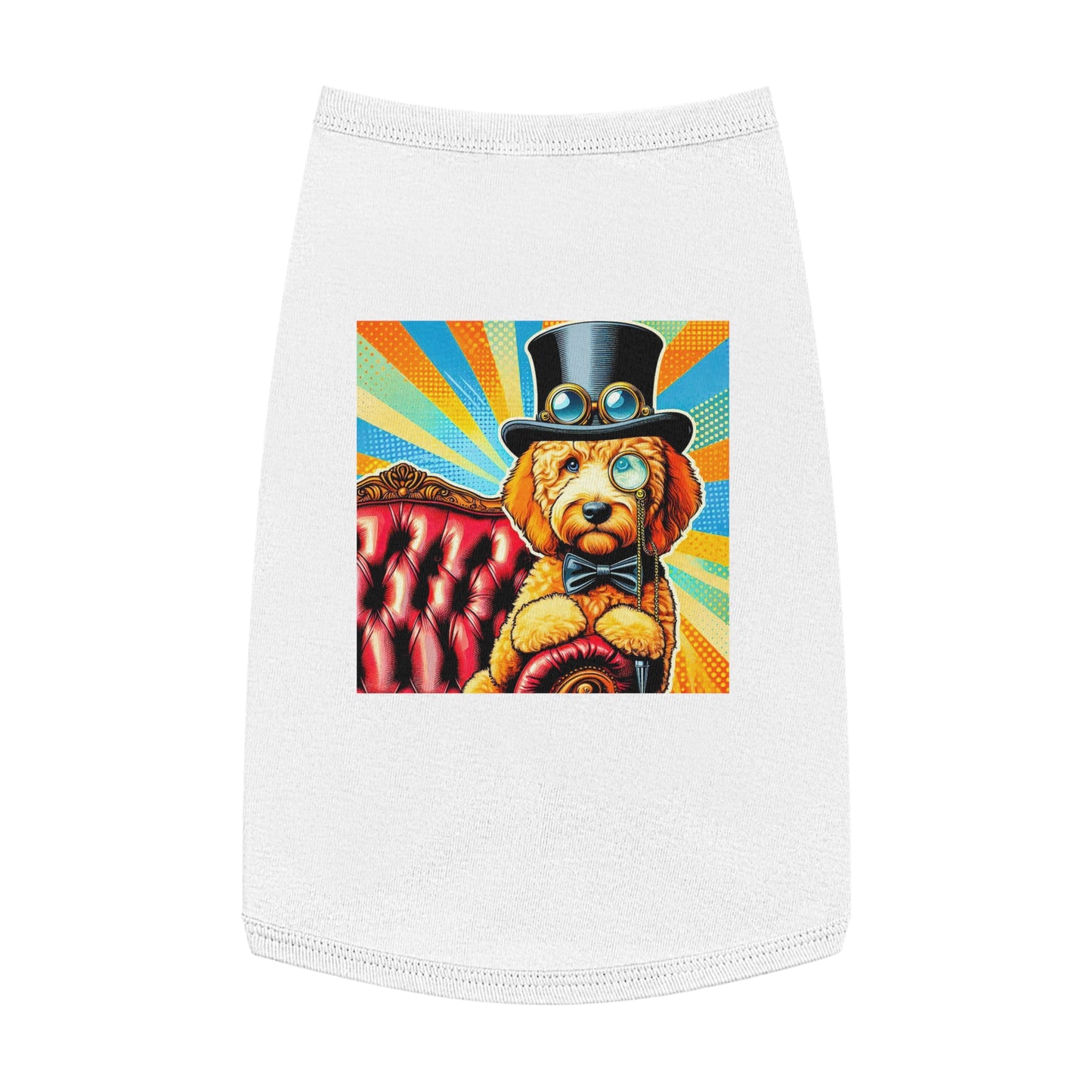 Pet Tank Golden Doodle steampunk shirt Pets Printify L White
