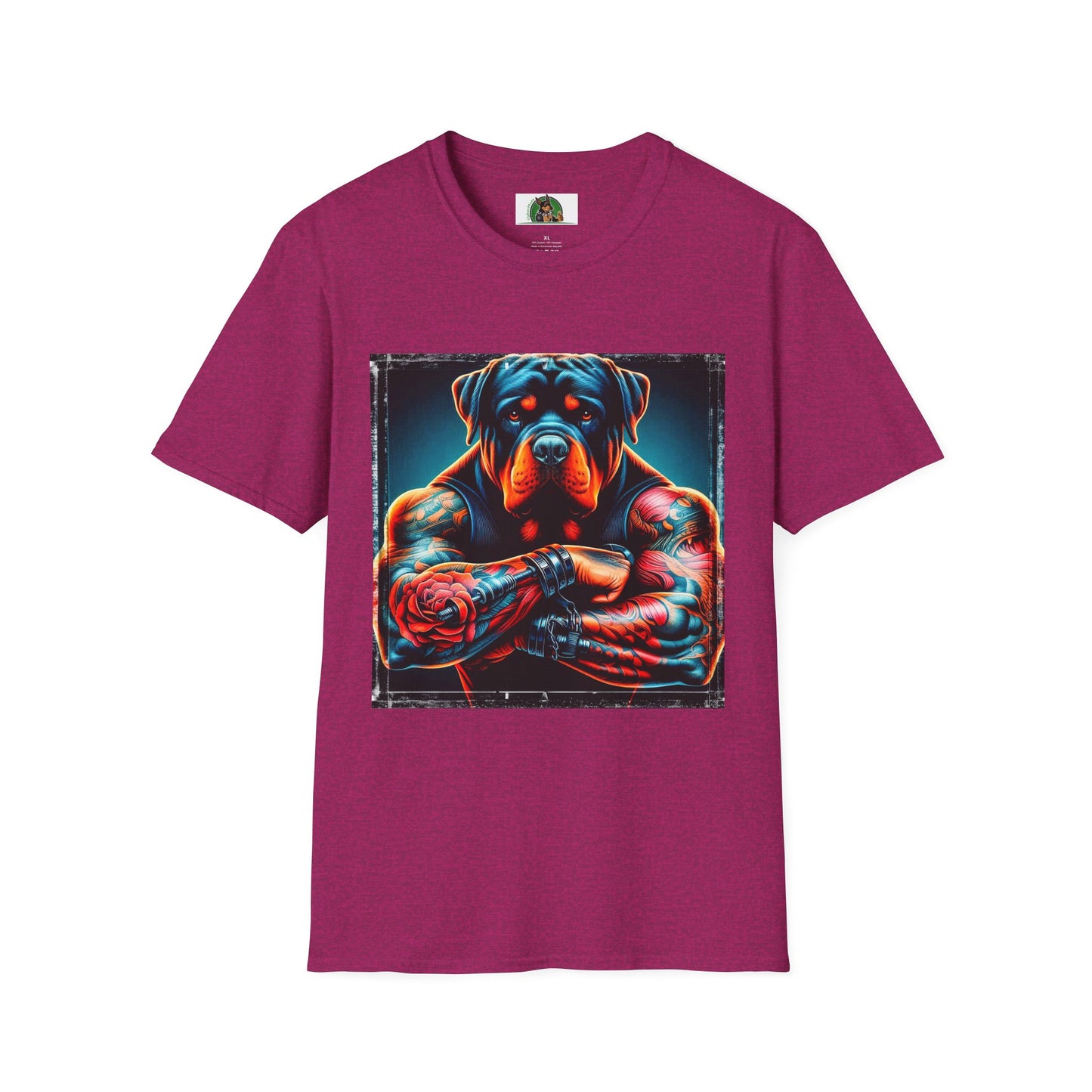 Rottweiler big muscles shirt T-Shirt Printify S Antique Heliconia