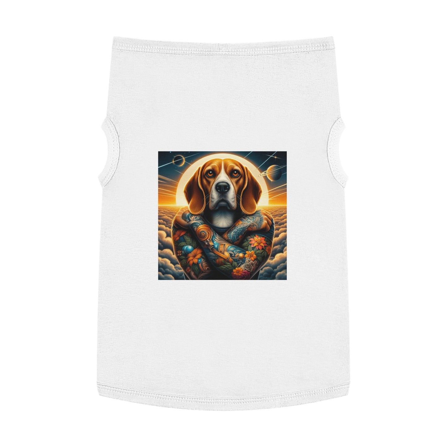 Dog Tank Top Beagle Tattooed Pets Printify XL White