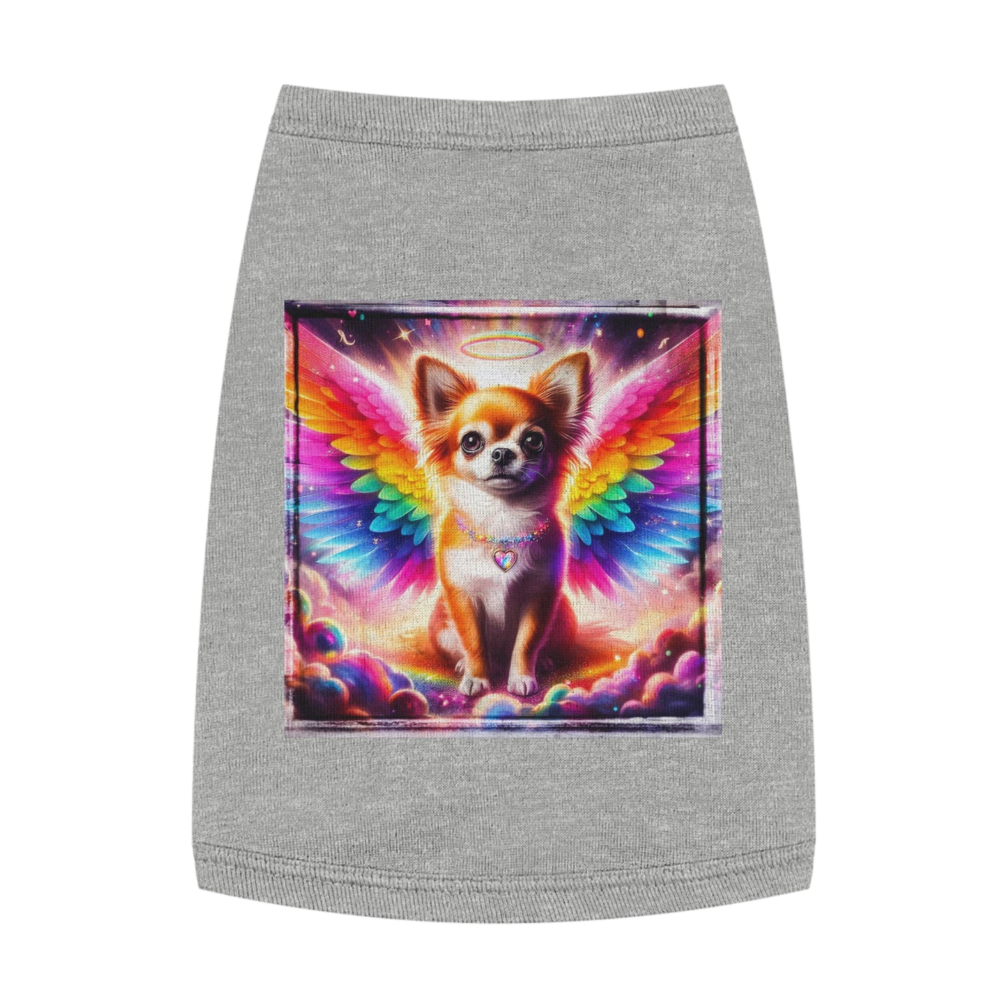 Pet Tank Top Chihuahua colorful wings t shirt Pets Printify M Heather