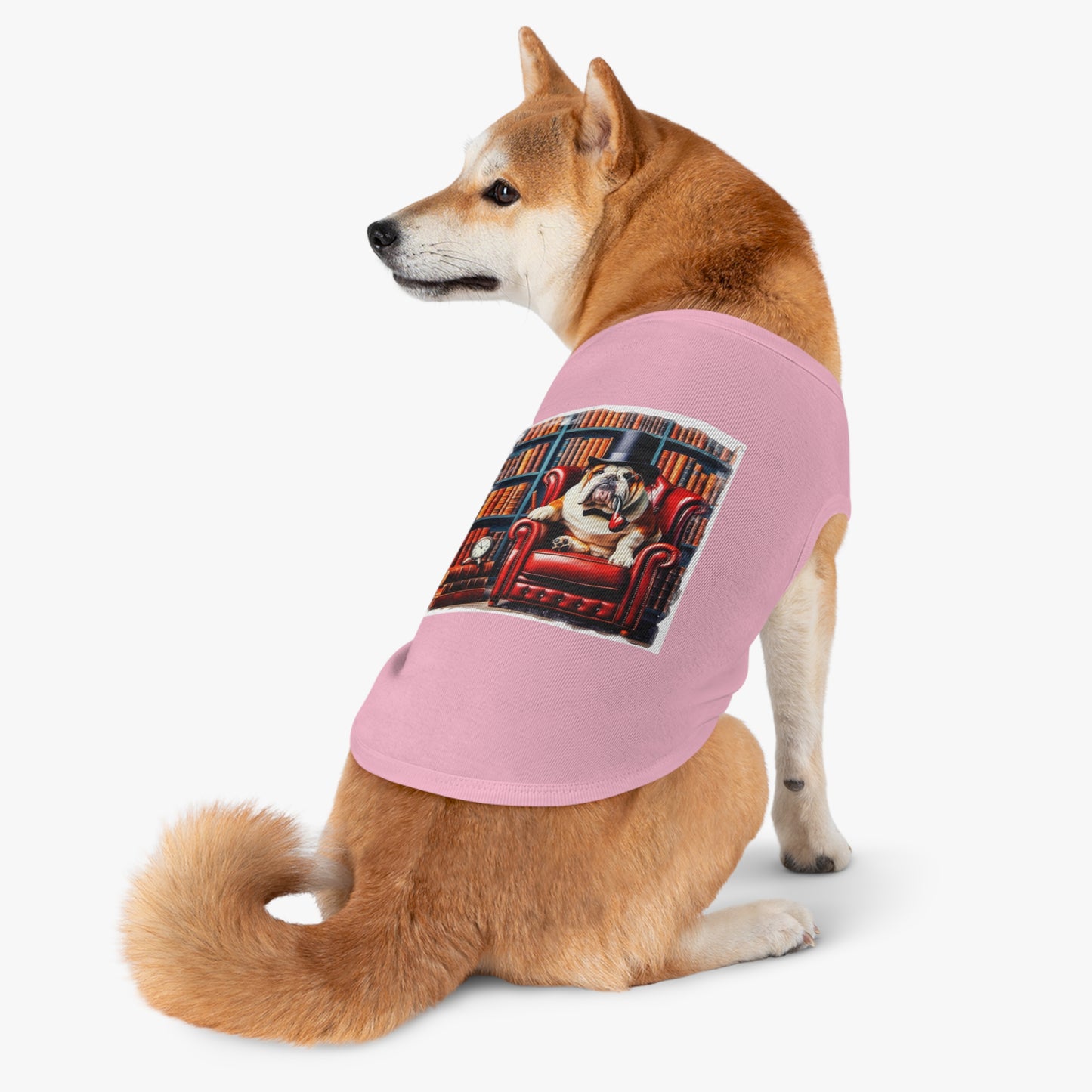 Pet Tank Top Bulldog pipe smoking t shirt