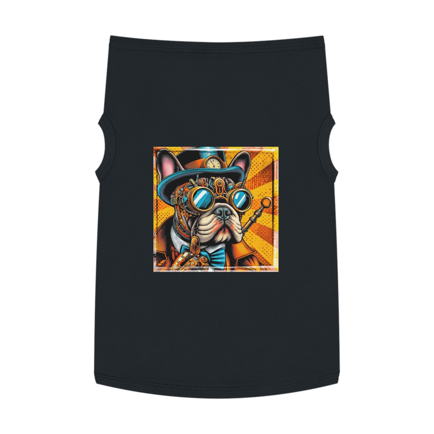 Pet Tank Top French Bulldog steampunk dude t shirt Pets Printify