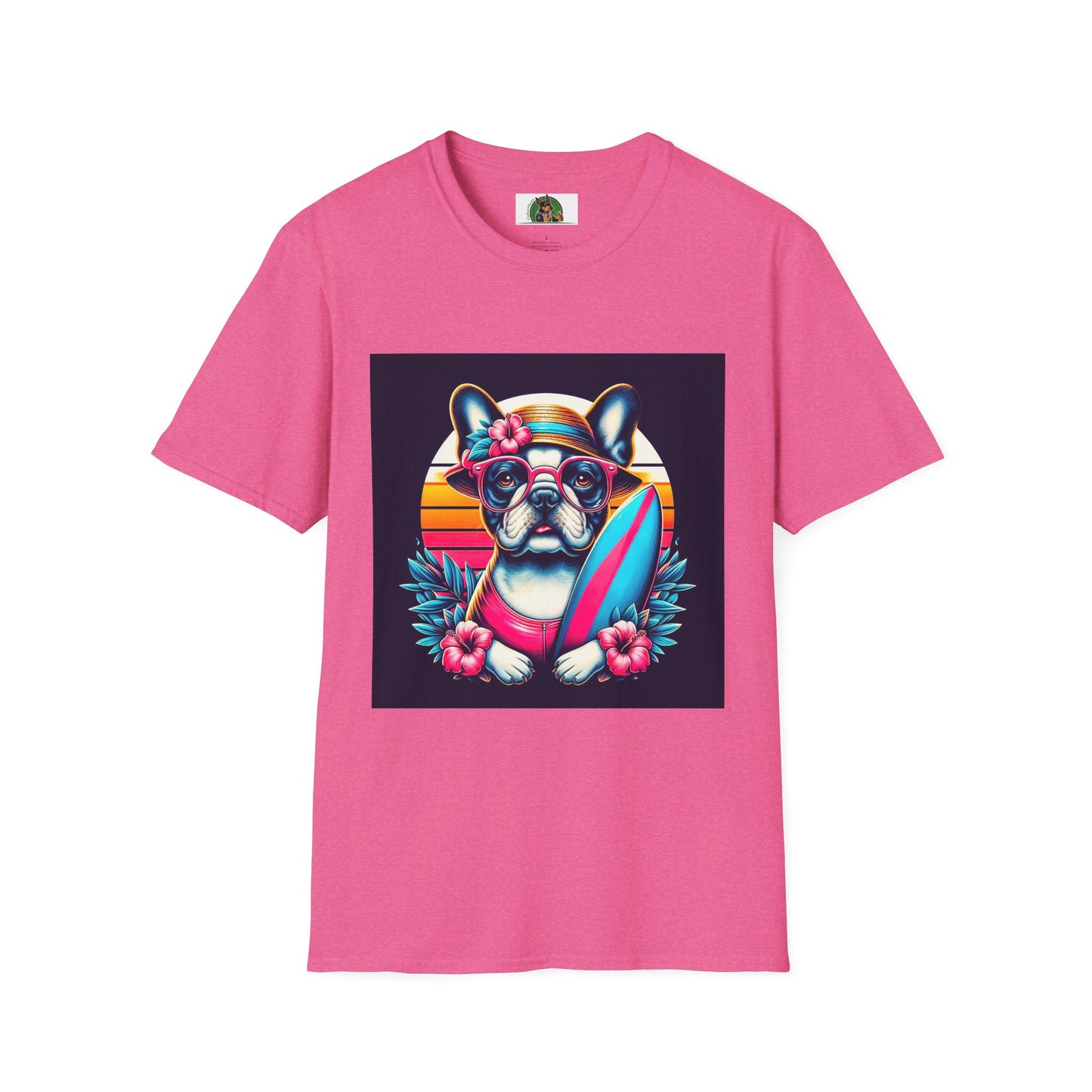 French Bulldog T-Shirt Printify S Heather Heliconia