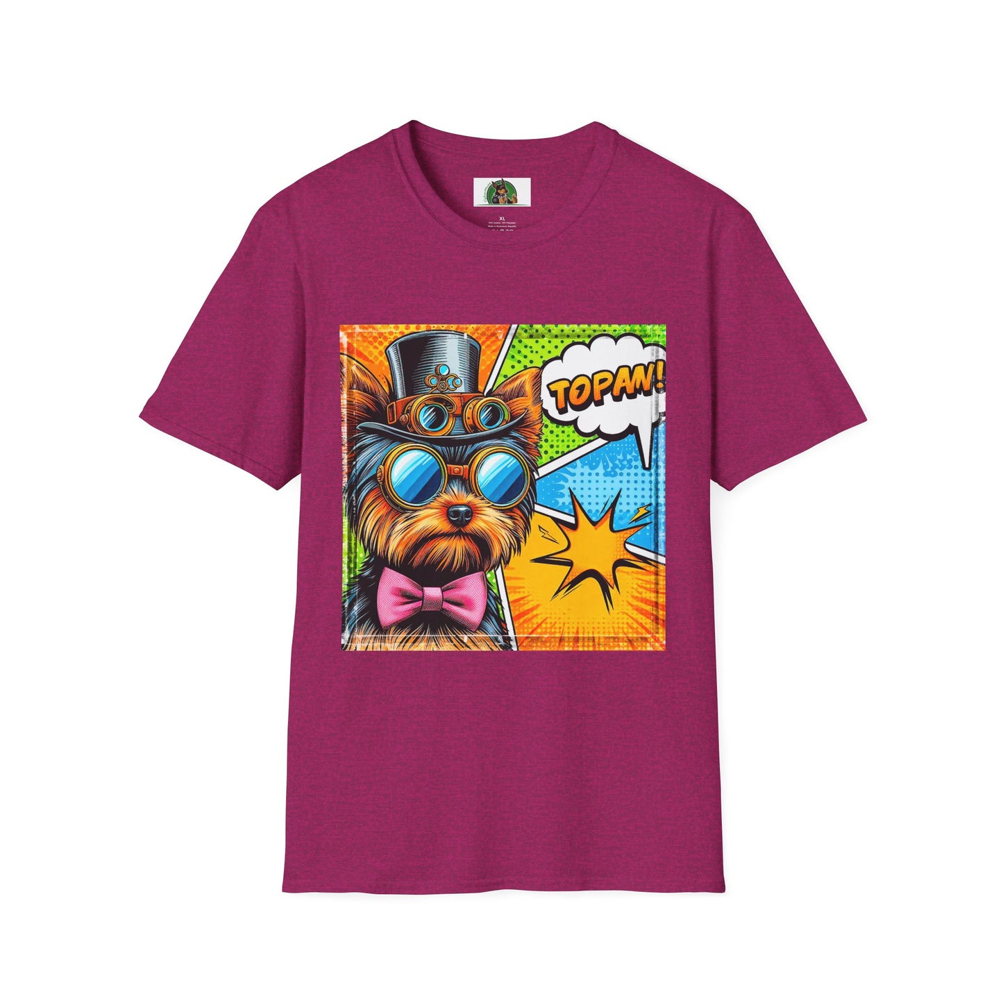 Yorkie pop art shirt T-Shirt Printify S Antique Heliconia