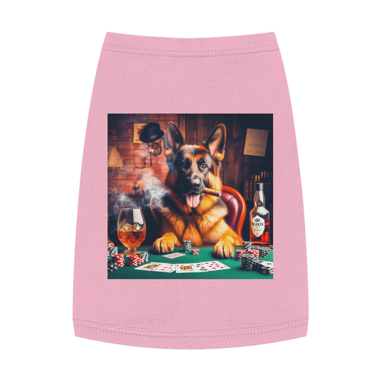 German Shepherd gambling shirt Pets Printify M Pink
