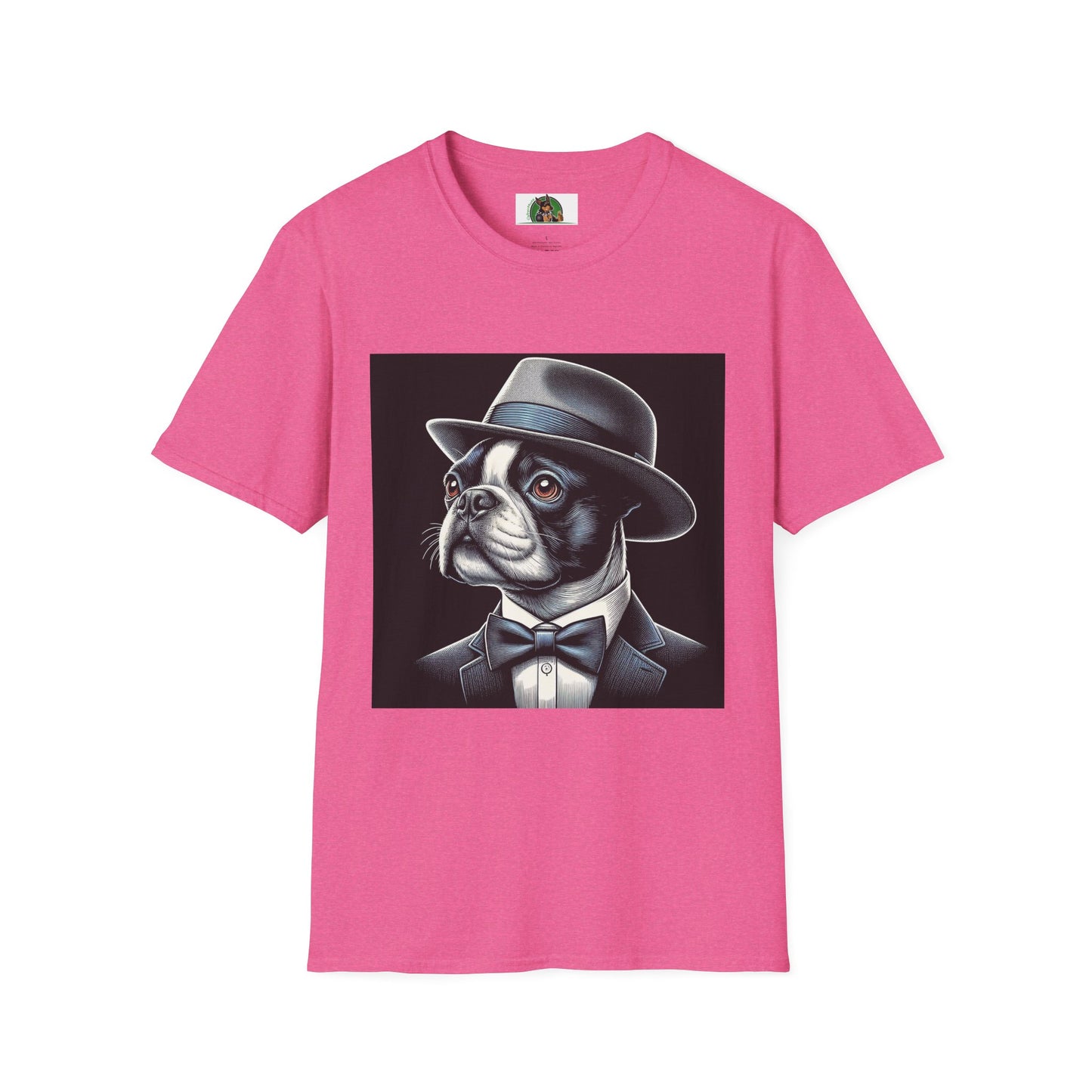Boston Terrier Classy Dog In Suit Shirt T-Shirt Printify S Heather Heliconia