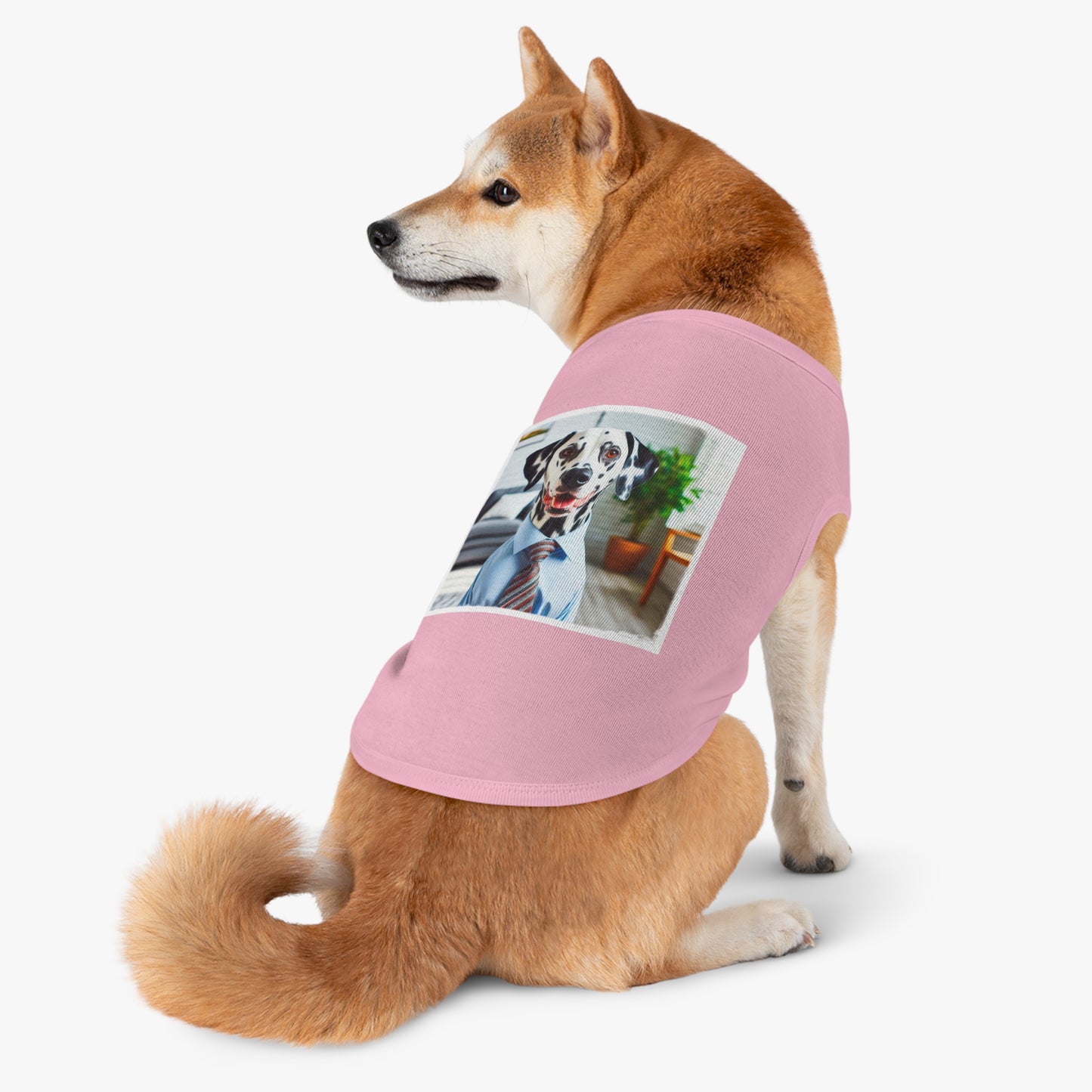 Pet Tank Top Dalmatian happy businessman t shirt