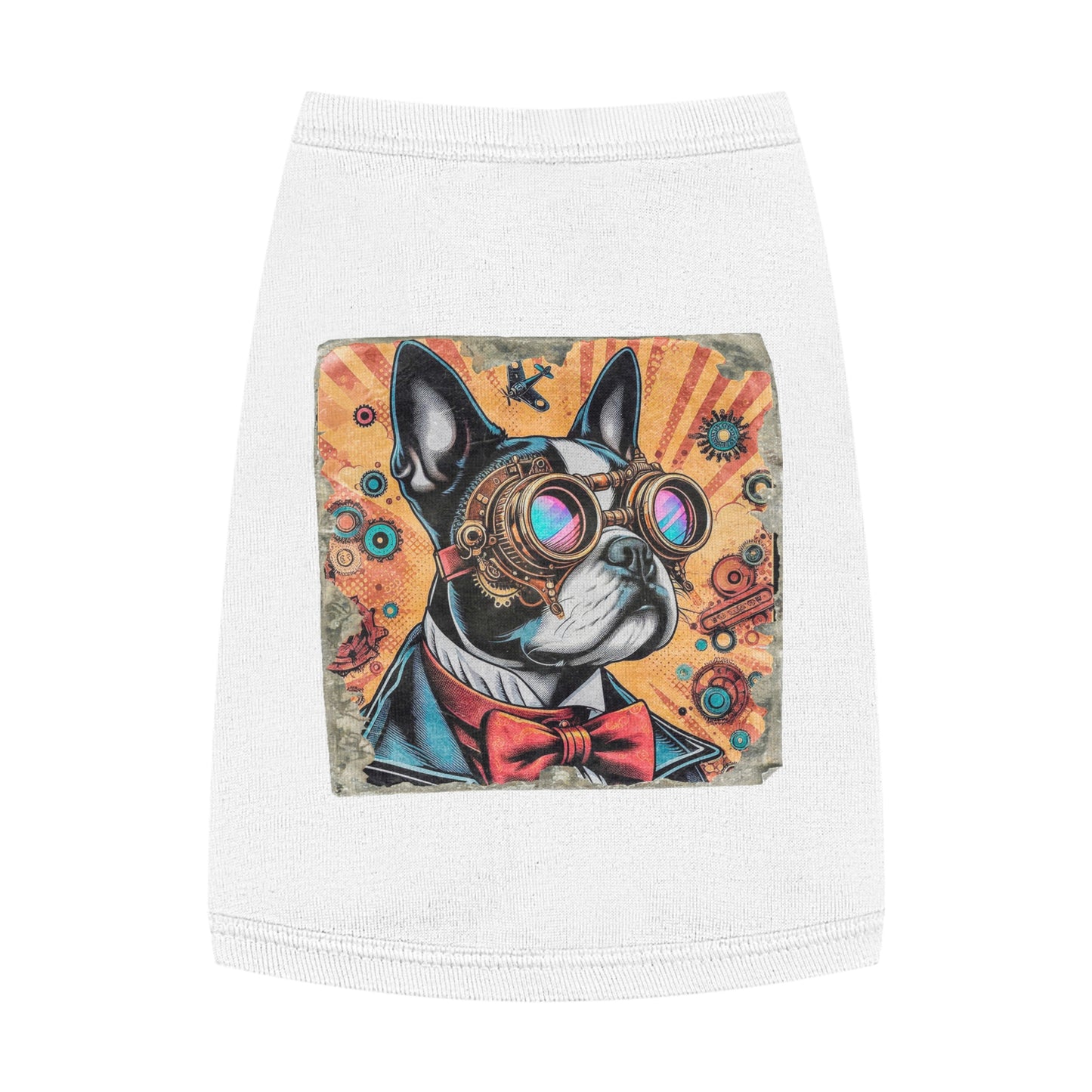 Pet Tank Top Boston Terrier Steampunk Dog Pets Printify