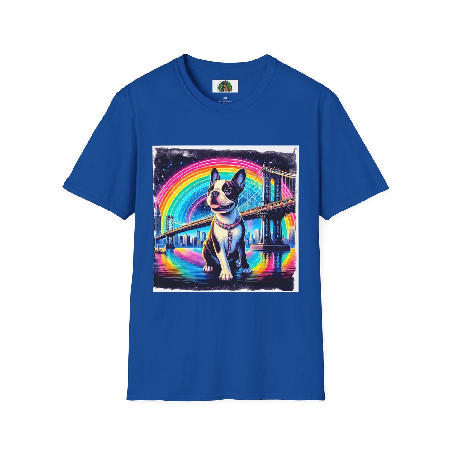 Boston Terrier Rainbow Bridge Shirt T-Shirt Printify XS Royal