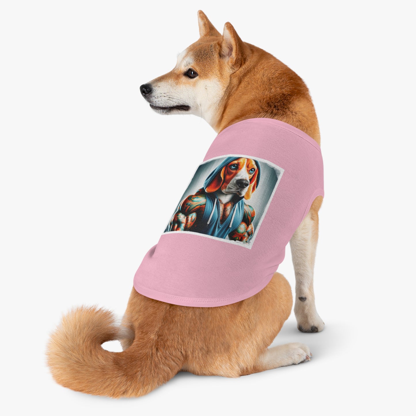 Pet Tank Top Beagle Muscle Dog Wearing Hoodie Pets Printify
