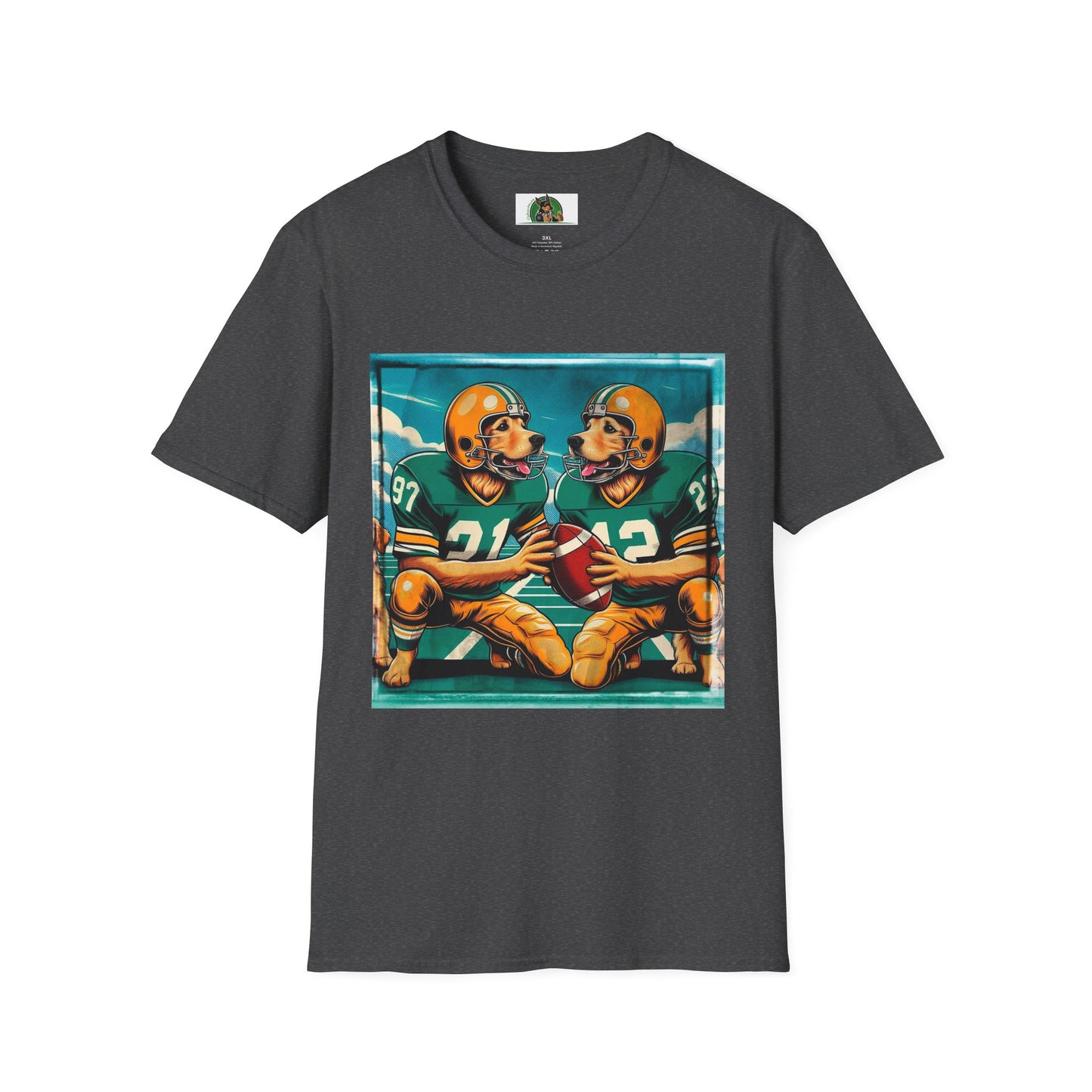 Golden Retriever football friends shirt T-Shirt Printify XS Dark Heather