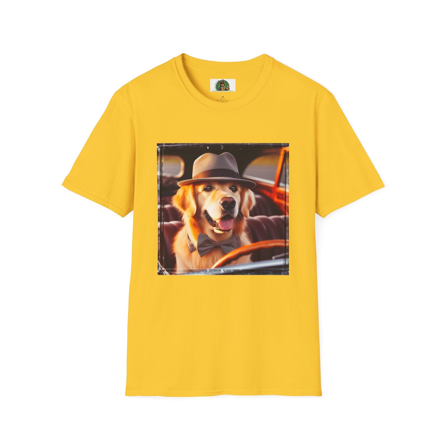 Golden Retriever driving fun shirt T-Shirt Printify S Daisy
