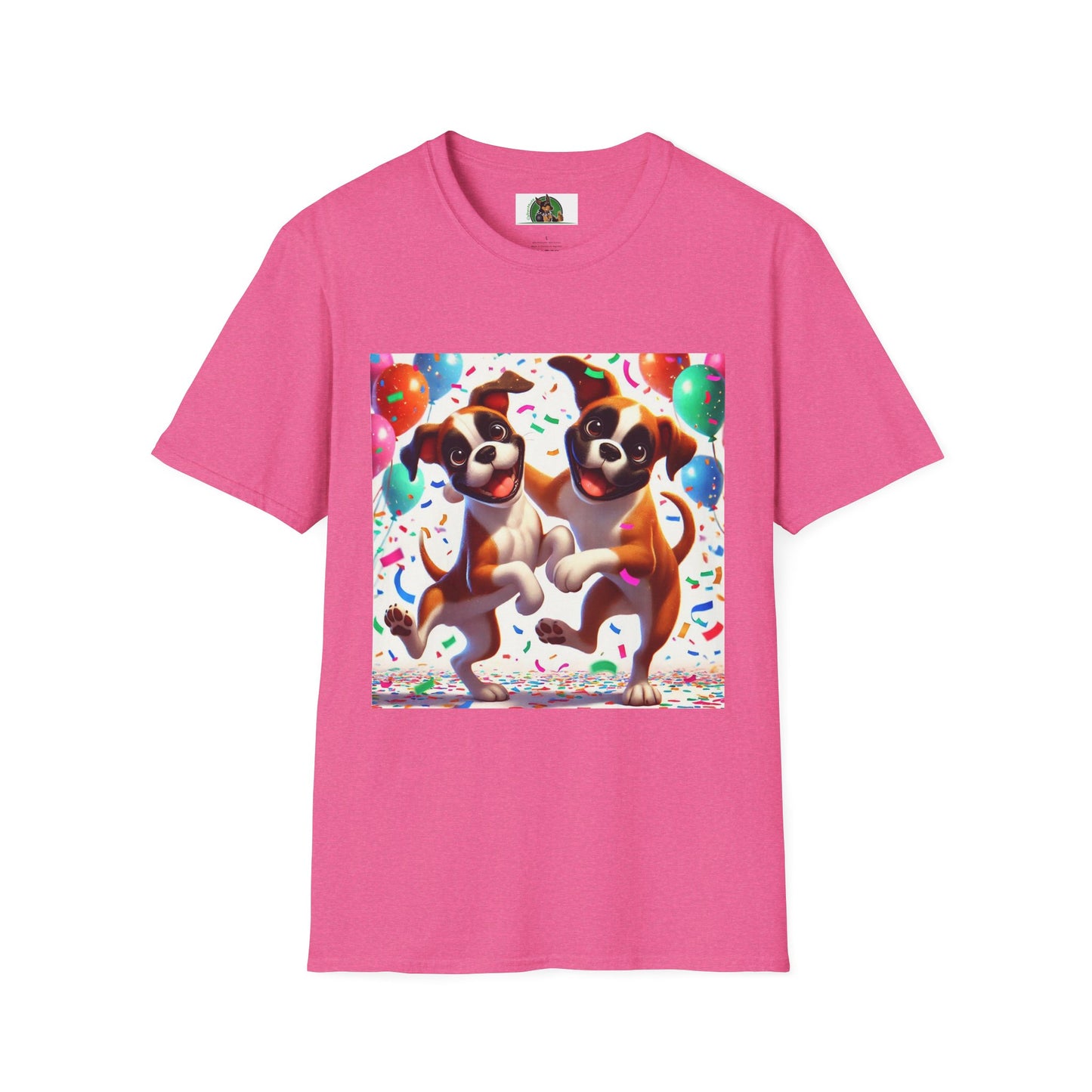Boxer Dancing Dog T-Shirt - Fun and Playful Unisex Tee T-Shirt Printify S Heather Heliconia