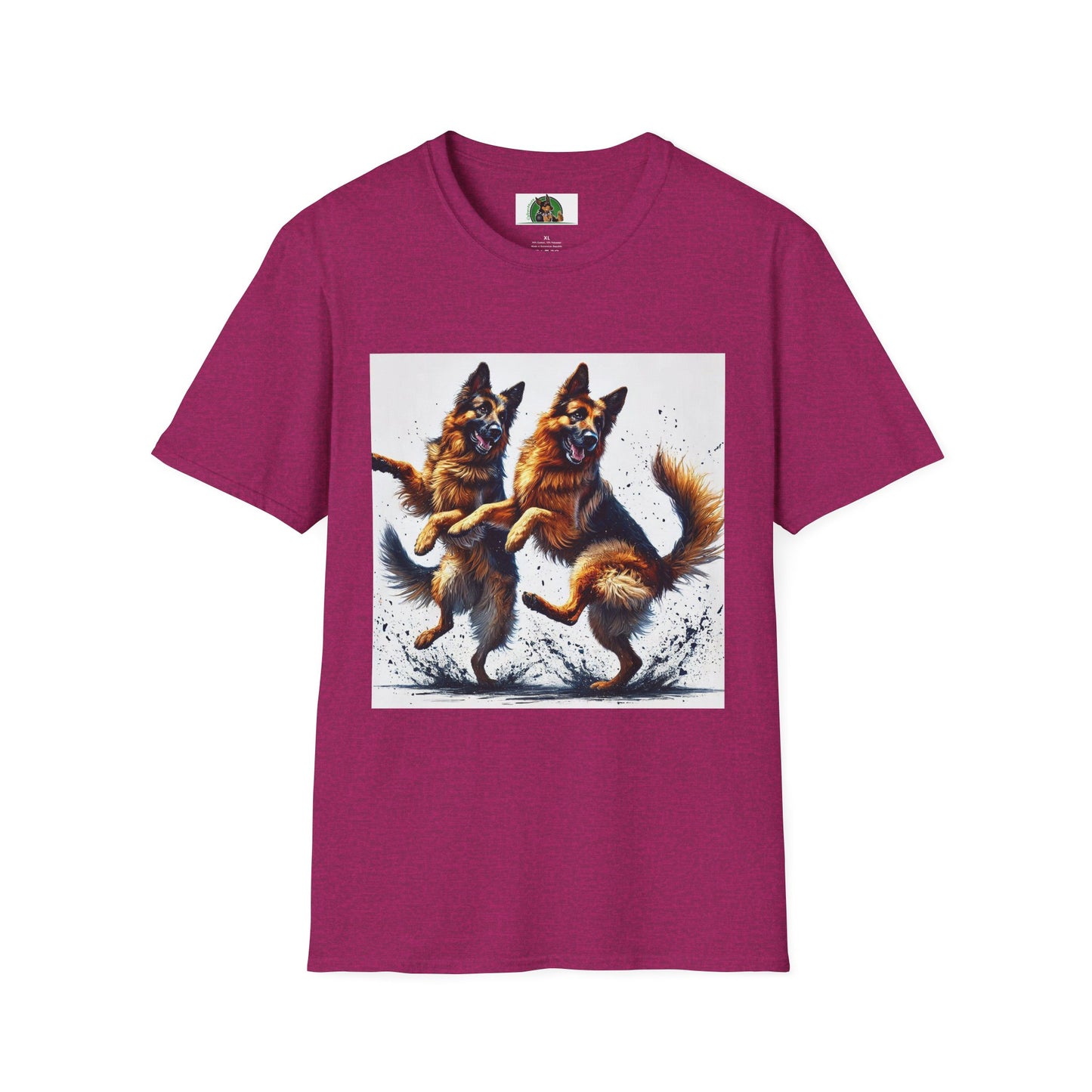 German Shepherd T-Shirt - Dancing Dog Design T-Shirt Printify S Antique Heliconia