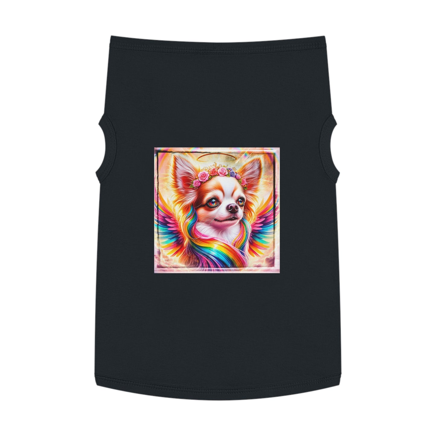 Pet Tank Top Chihuahua flower angel t shirt Pets Printify