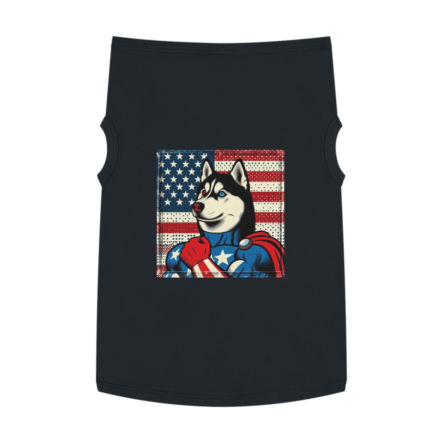 Pet Tank Top Husky super hero Pets Printify XL Black