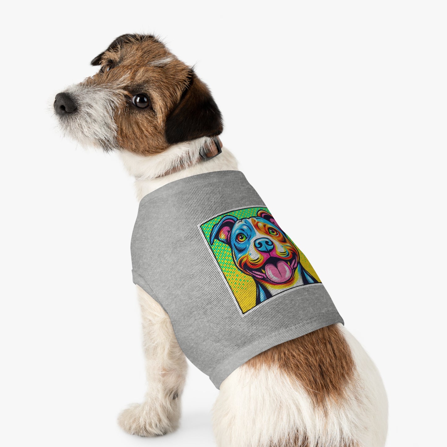 Pet Tank Top Pit Bull comic book cutie Pets Printify