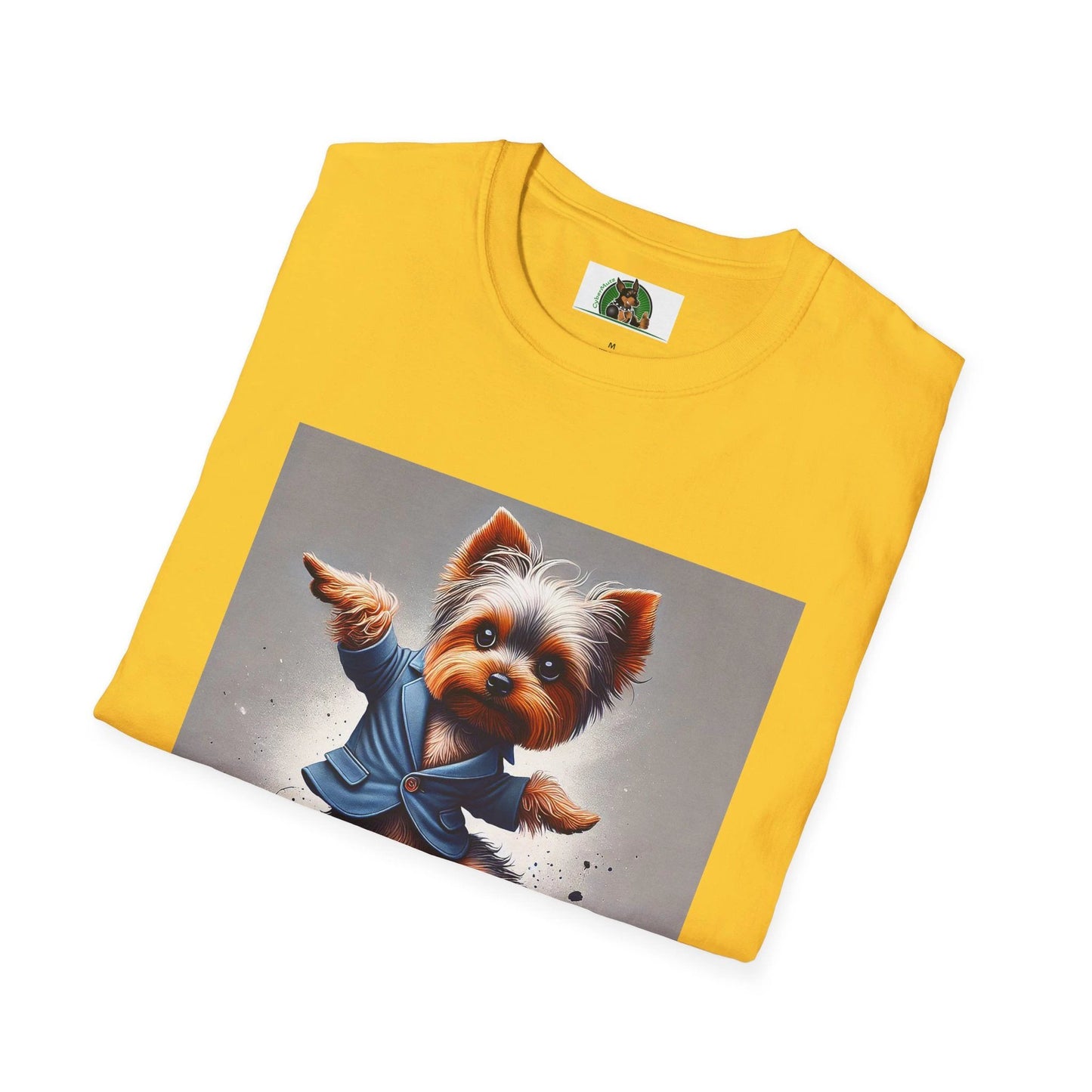 Yorkie Dancing T Shirt For Dog Lovers Yorkshire Terrier Tee Cute Lightweight Everyday Comfort by Printify