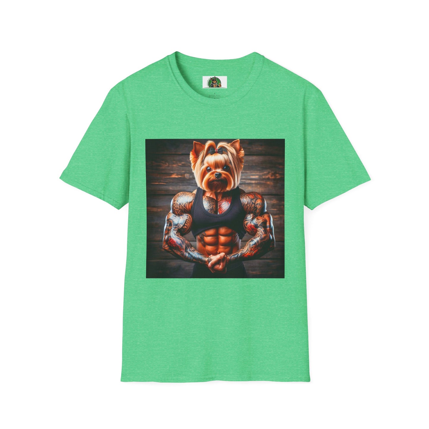 Yorkie gym rat shirt T-Shirt Printify S Heather Irish Green